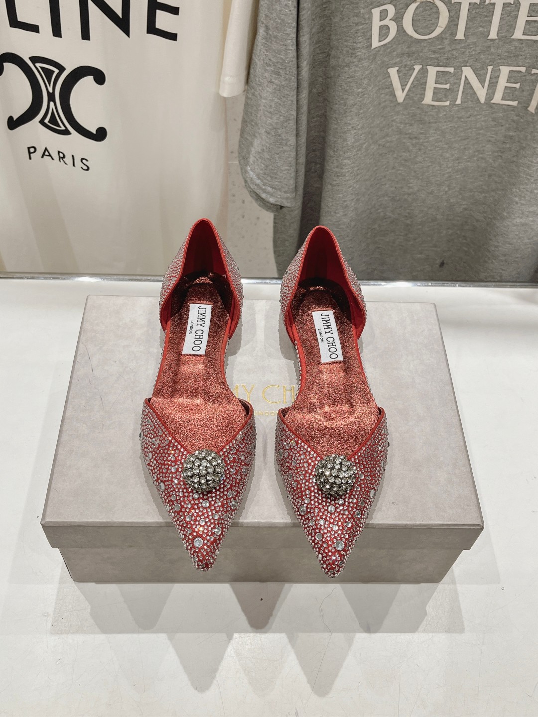 高版本出厂 JIMMY CHOO*｜JC/吉米周ss夏季新款简约尖头平底鞋单鞋原版套楦，完美的线条，简约