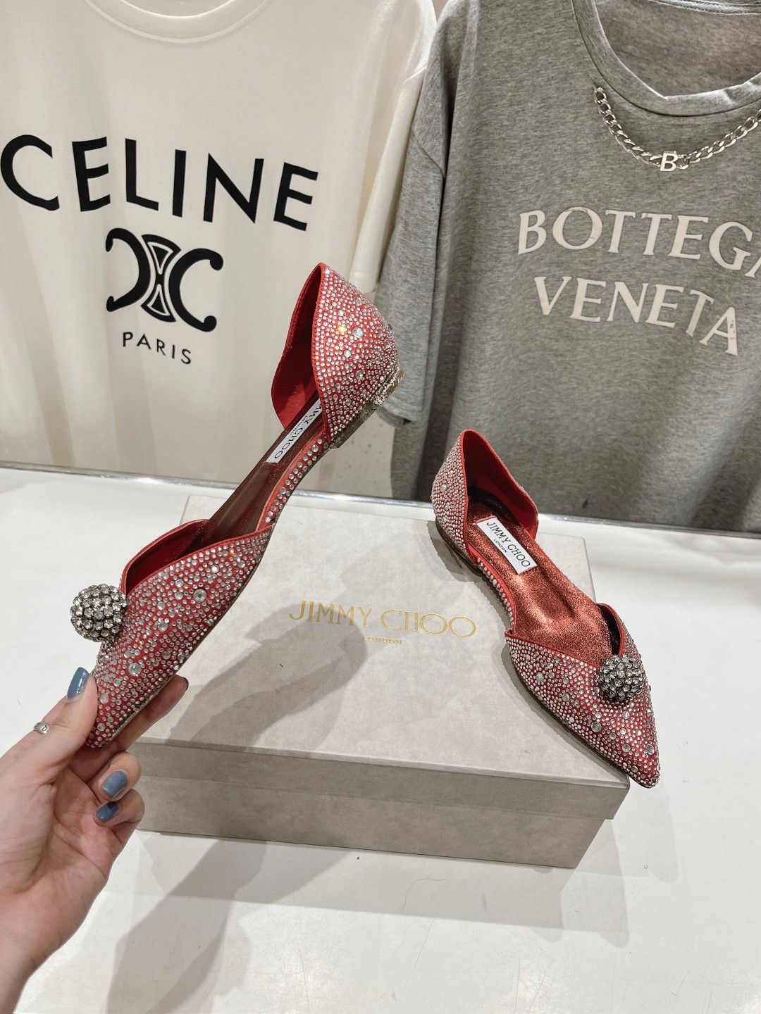 高版本出厂 JIMMY CHOO*｜JC/吉米周ss夏季新款简约尖头平底鞋单鞋原版套楦，完美的线条，简约