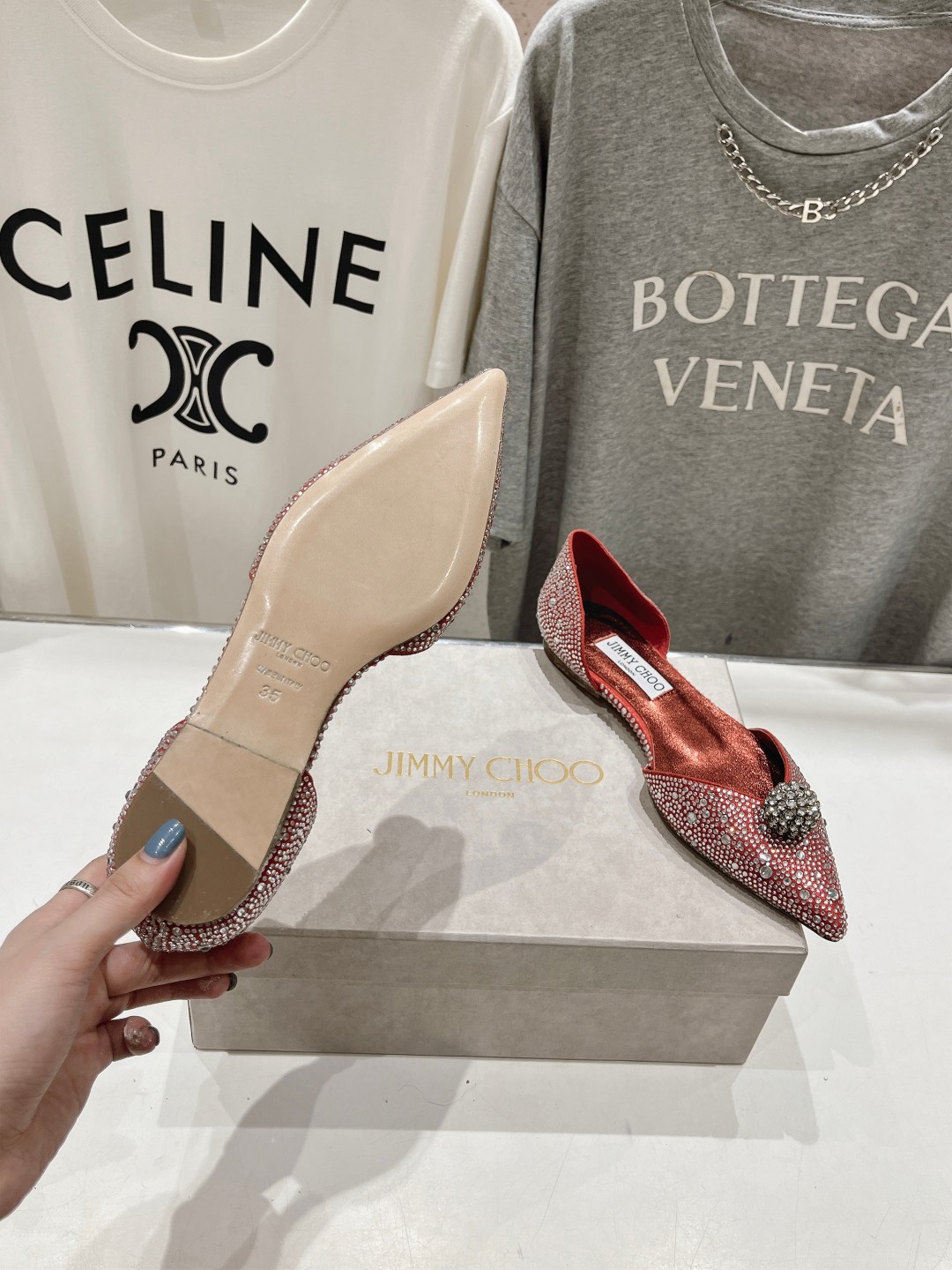 高版本出厂 JIMMY CHOO*｜JC/吉米周ss夏季新款简约尖头平底鞋单鞋原版套楦，完美的线条，简约