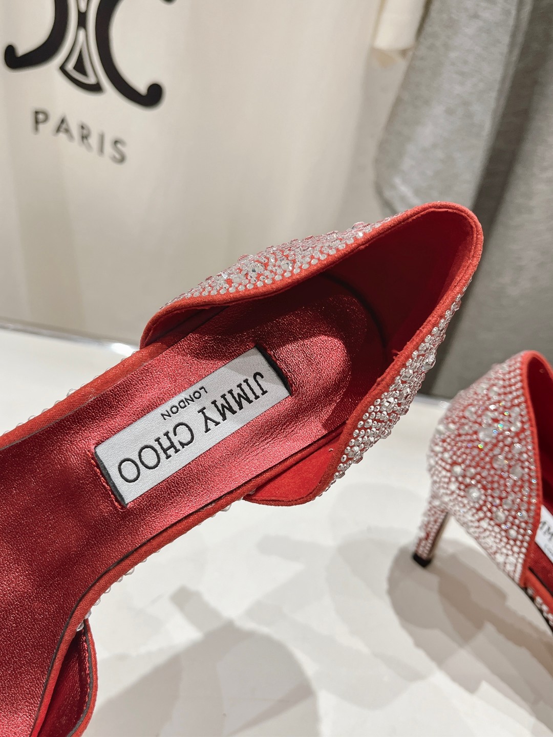 高版本出厂 JIMMY CHOO*｜JC/吉米周ss夏季新款简约小猫跟尖头烫钻高跟鞋单鞋原版套楦，完美的