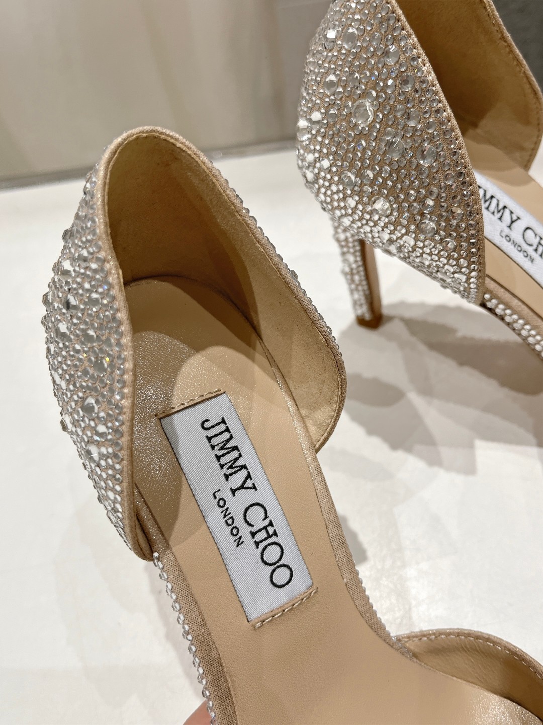高版本出厂 JIMMY CHOO*｜JC/吉米周ss夏季新款简约小猫跟尖头烫钻高跟鞋单鞋原版套楦，完美的
