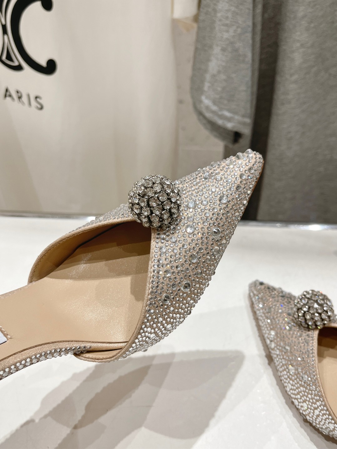 高版本出厂 JIMMY CHOO*｜JC/吉米周ss夏季新款简约小猫跟尖头烫钻高跟鞋单鞋原版套楦，完美的