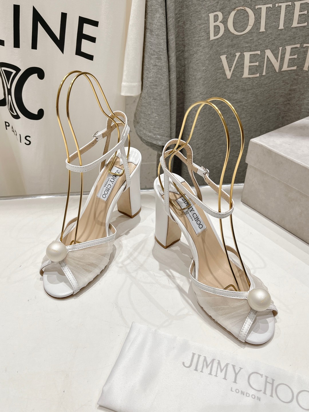 高版本出厂 JIMMY CHOO*｜JC/吉米周ss夏季新款珍珠高跟凉鞋原版套楦，完美的线条，简约大气上