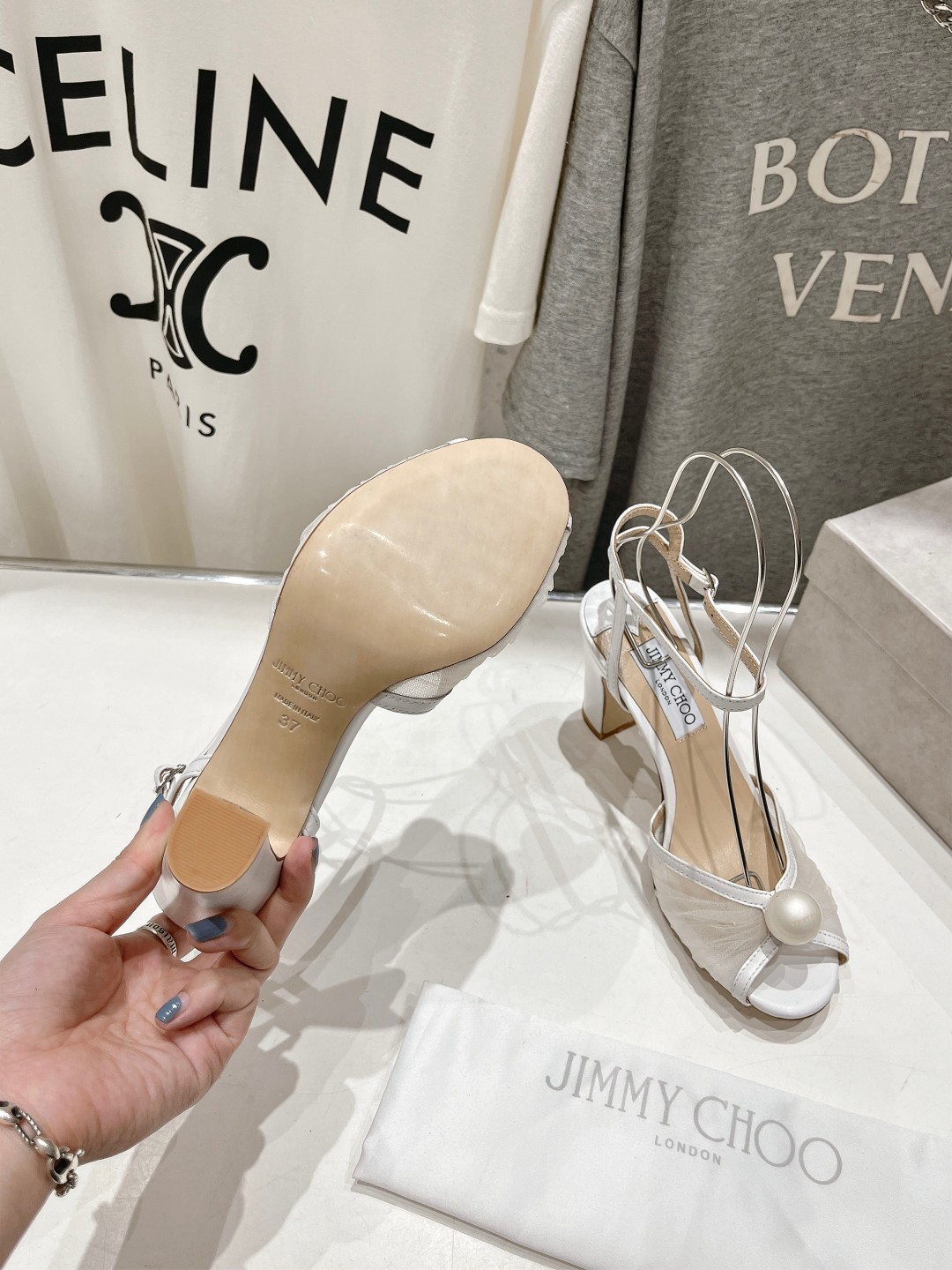 高版本出厂 JIMMY CHOO*｜JC/吉米周ss夏季新款珍珠高跟凉鞋原版套楦，完美的线条，简约大气上