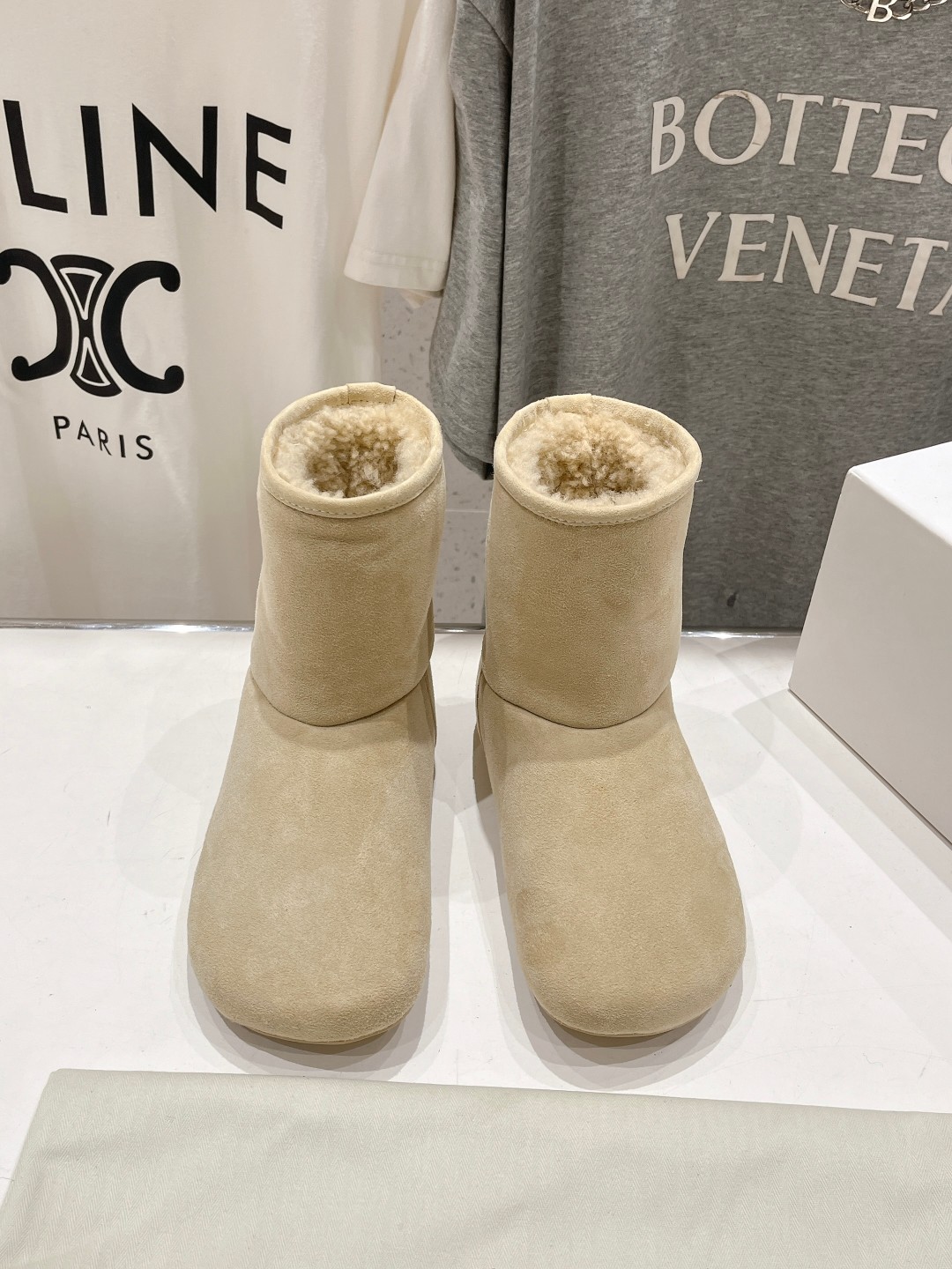 高版本出厂 Loewe/罗意威F022 25ss冬季最新皮毛一体雪地靴羊毛靴短靴原版购入开发 顶级版本 