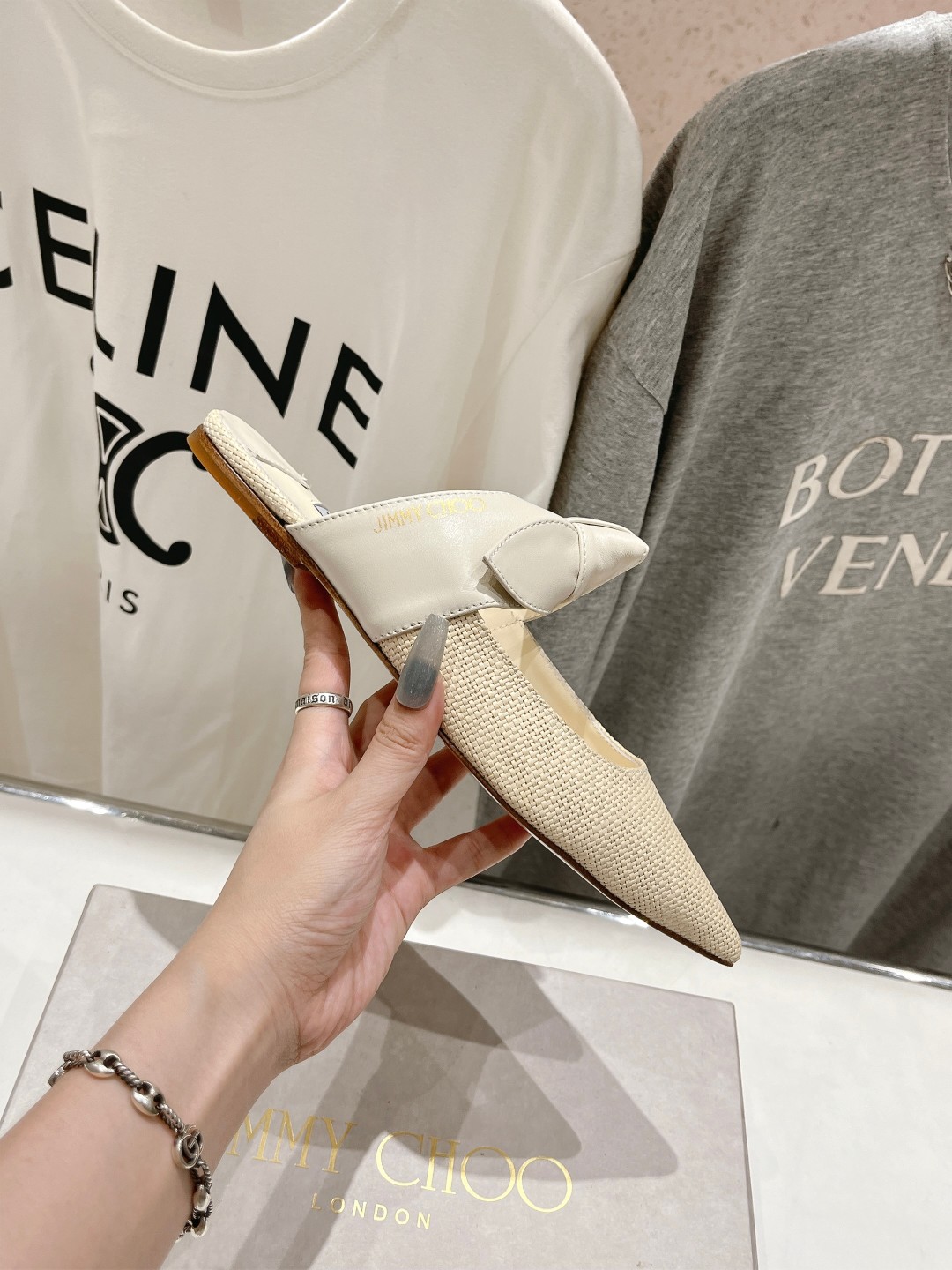 高版本出厂 JIMMY CHOO*｜JC/吉米周ss新款简约尖头平底单鞋原版套楦，完美的线条，简约大气上