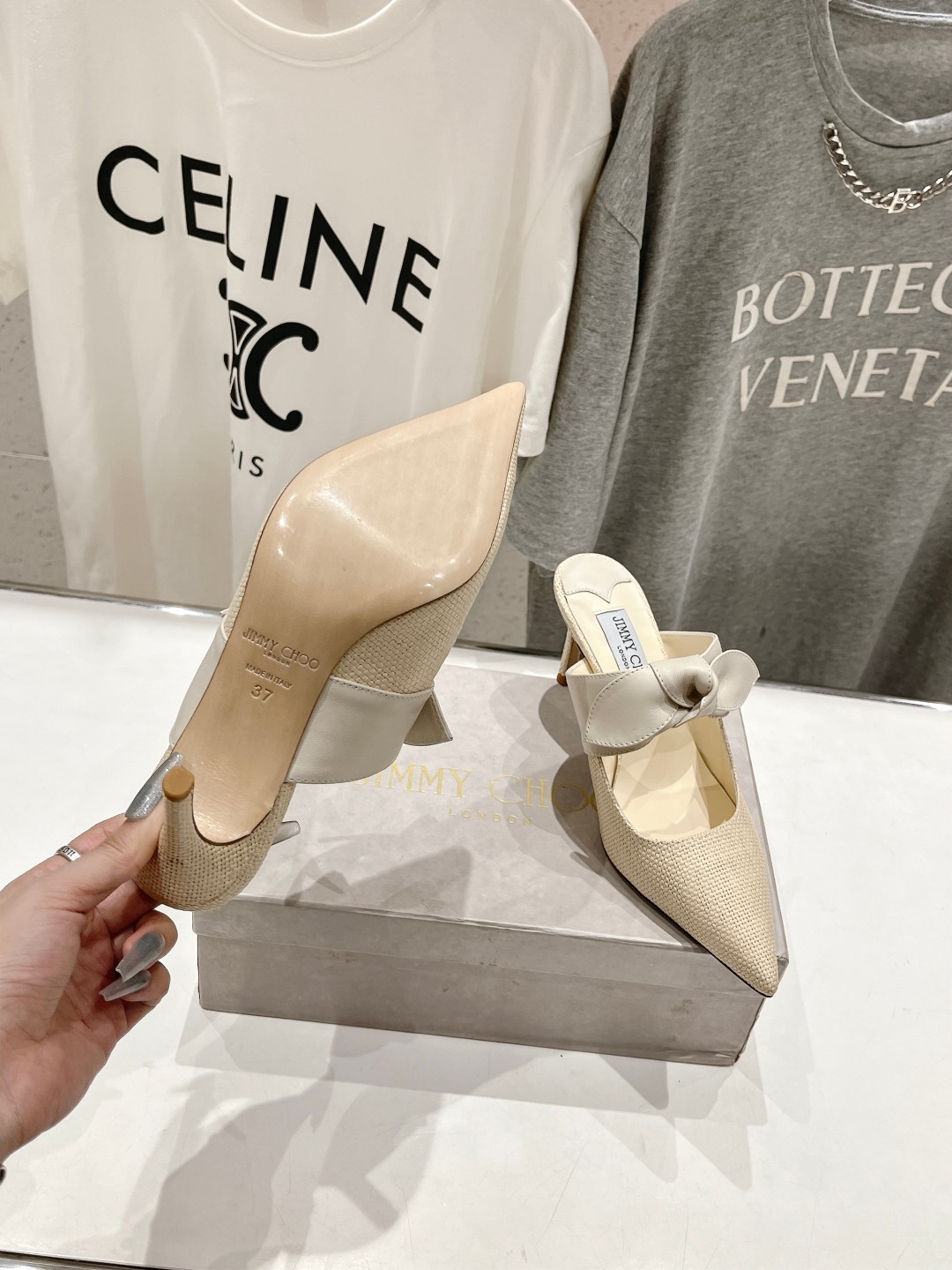 高版本出厂 JIMMY CHOO*｜JC/吉米周ss新款简约尖头小猫跟高跟鞋单鞋原版套楦，完美的线条，简