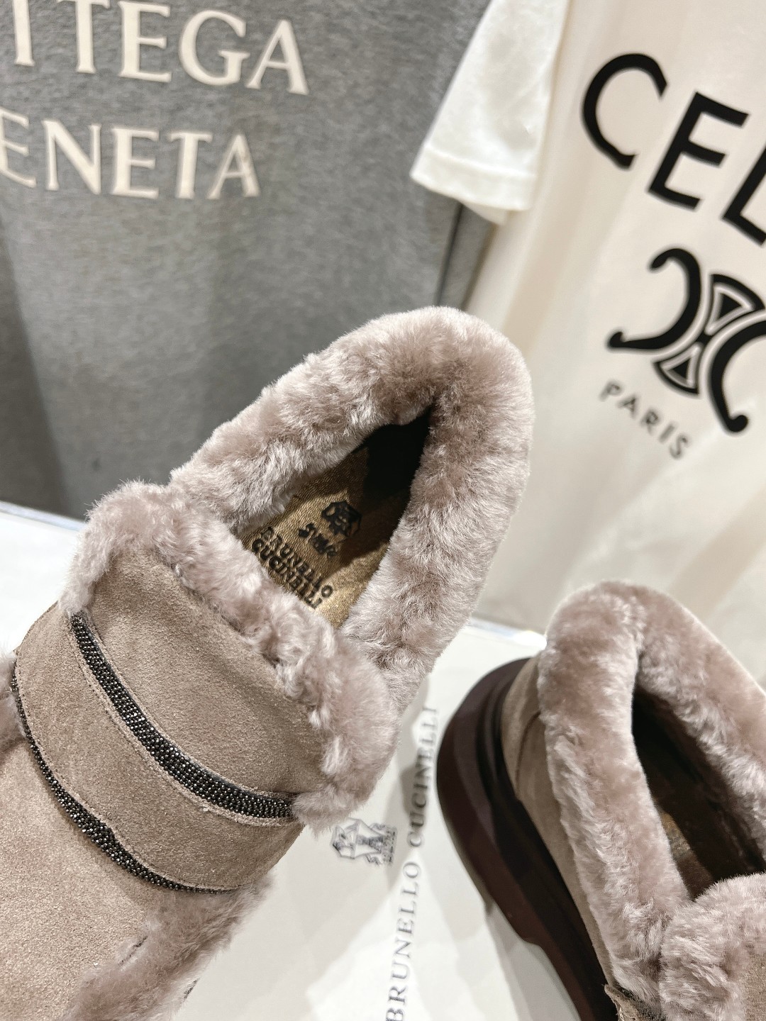 高版本出厂 Brunello Cucinelli 新款BC经典休闲鞋一脚蹬羊毛里乐福鞋系列单鞋BC是意大
