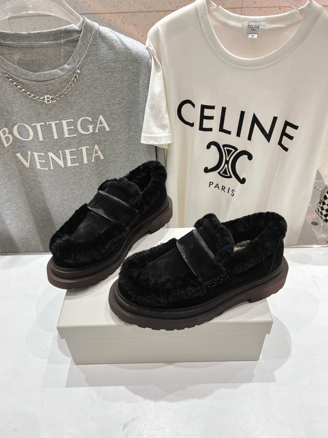 高版本出厂 Brunello Cucinelli 新款BC经典休闲鞋一脚蹬羊毛里乐福鞋系列单鞋BC是意大