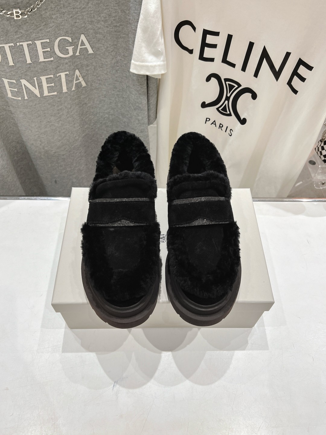高版本出厂 Brunello Cucinelli 新款BC经典休闲鞋一脚蹬羊毛里乐福鞋系列单鞋BC是意大