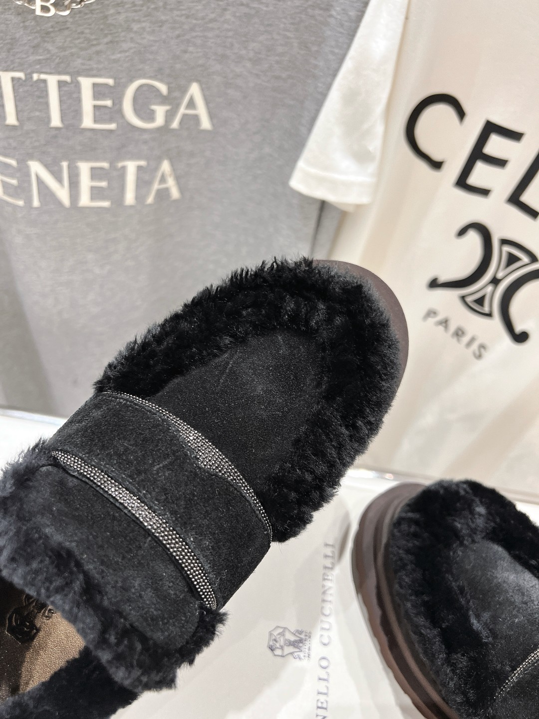 高版本出厂 Brunello Cucinelli 新款BC经典休闲鞋一脚蹬羊毛里乐福鞋系列单鞋BC是意大