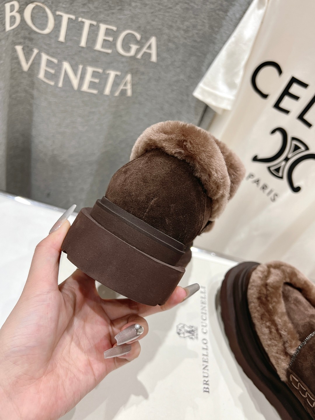 高版本出厂 Brunello Cucinelli 新款BC经典休闲鞋一脚蹬羊毛里乐福鞋系列单鞋BC是意大