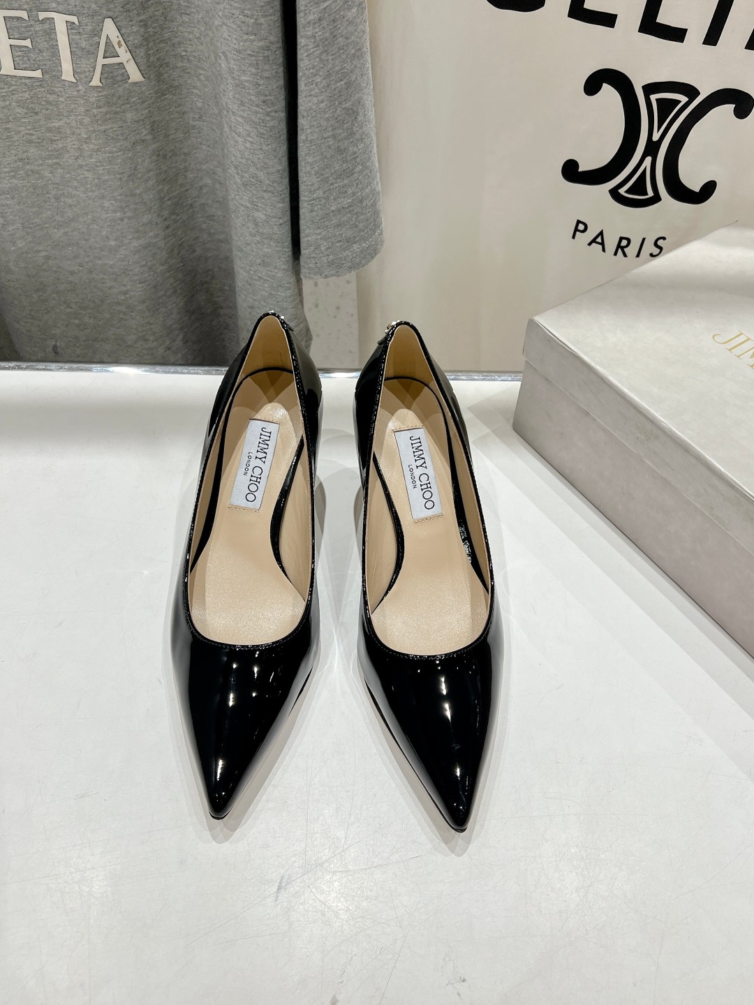 Jimmy Choo High Heel Pumps Single Layer Shoes Best Capucines Replica
 Genuine Leather Patent Sheepskin Spring/Summer Collection