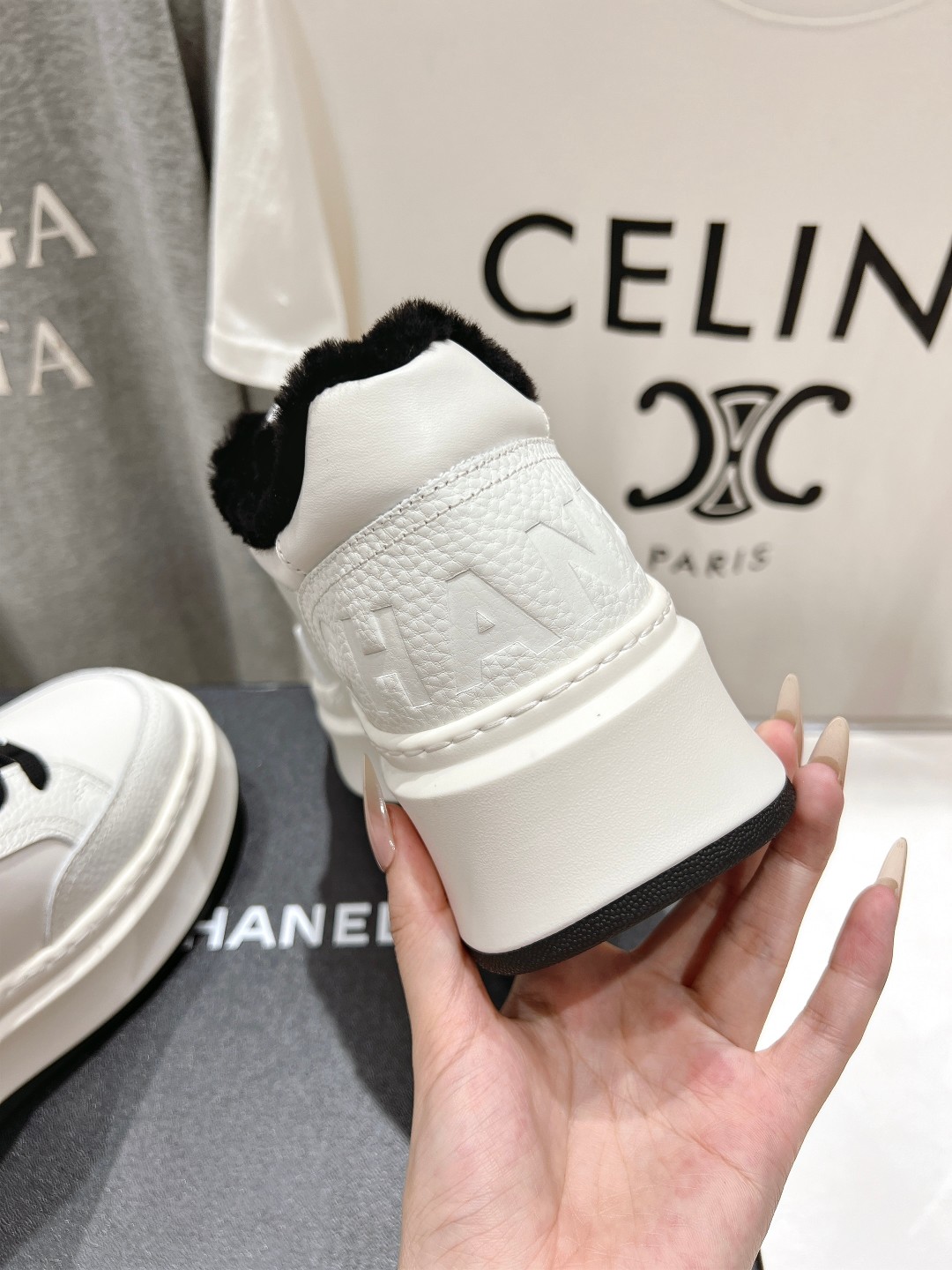 高版本出厂 毛里 Chanel* 小香2025ss冬季最新厚底毛毛内里饼干鞋，熊猫鞋休闲鞋网红明星小红书