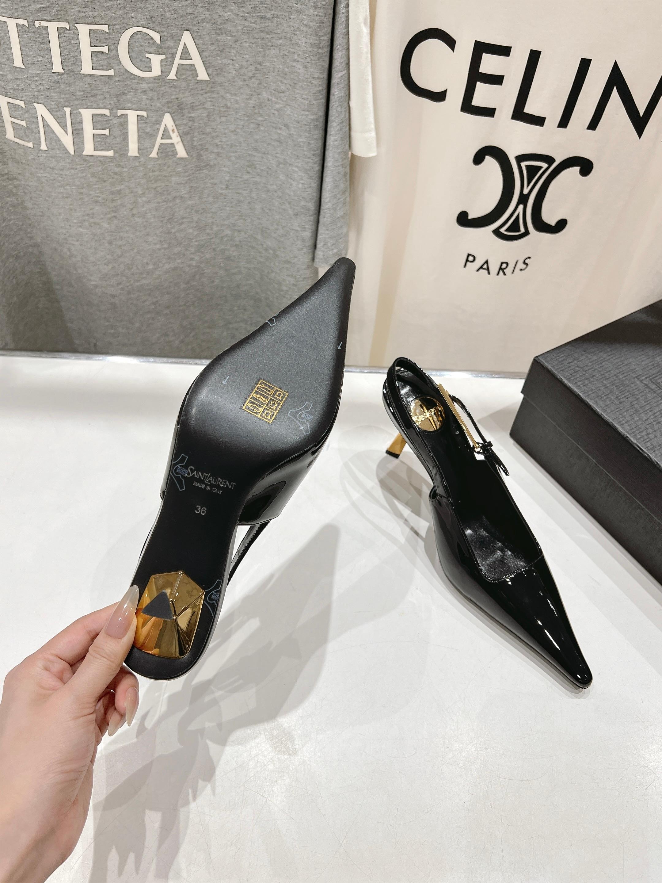 高版本出厂
「SAINT LAUREN*」圣罗兰ysl 25/春夏全新走秀高跟鞋·全新鞋型配上圣罗兰标志