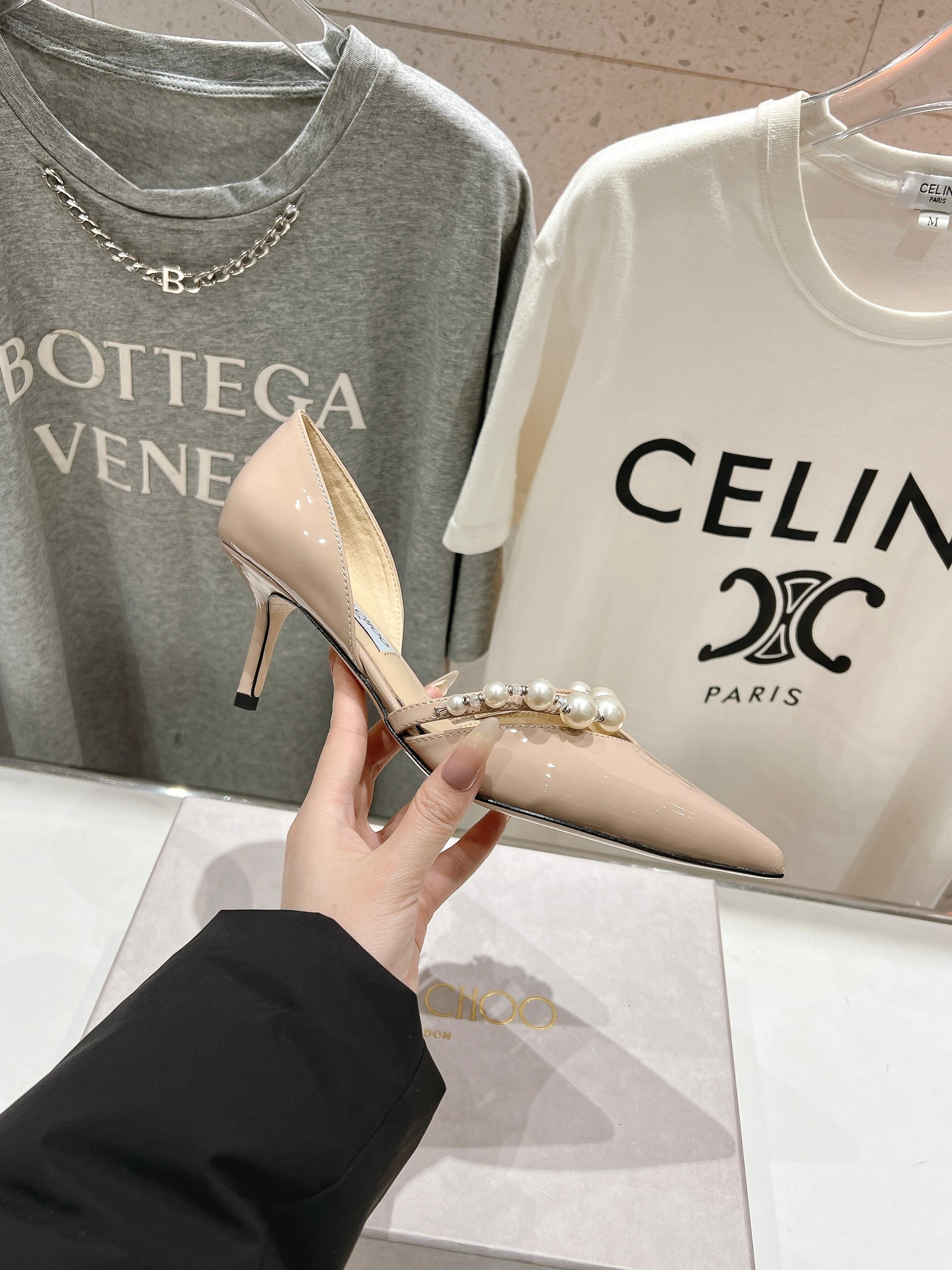 高版本出厂 JIMMY CHOO*｜JC/吉米周ss春夏新款简约尖头珍珠高跟鞋单鞋原版套楦，完美的线条，