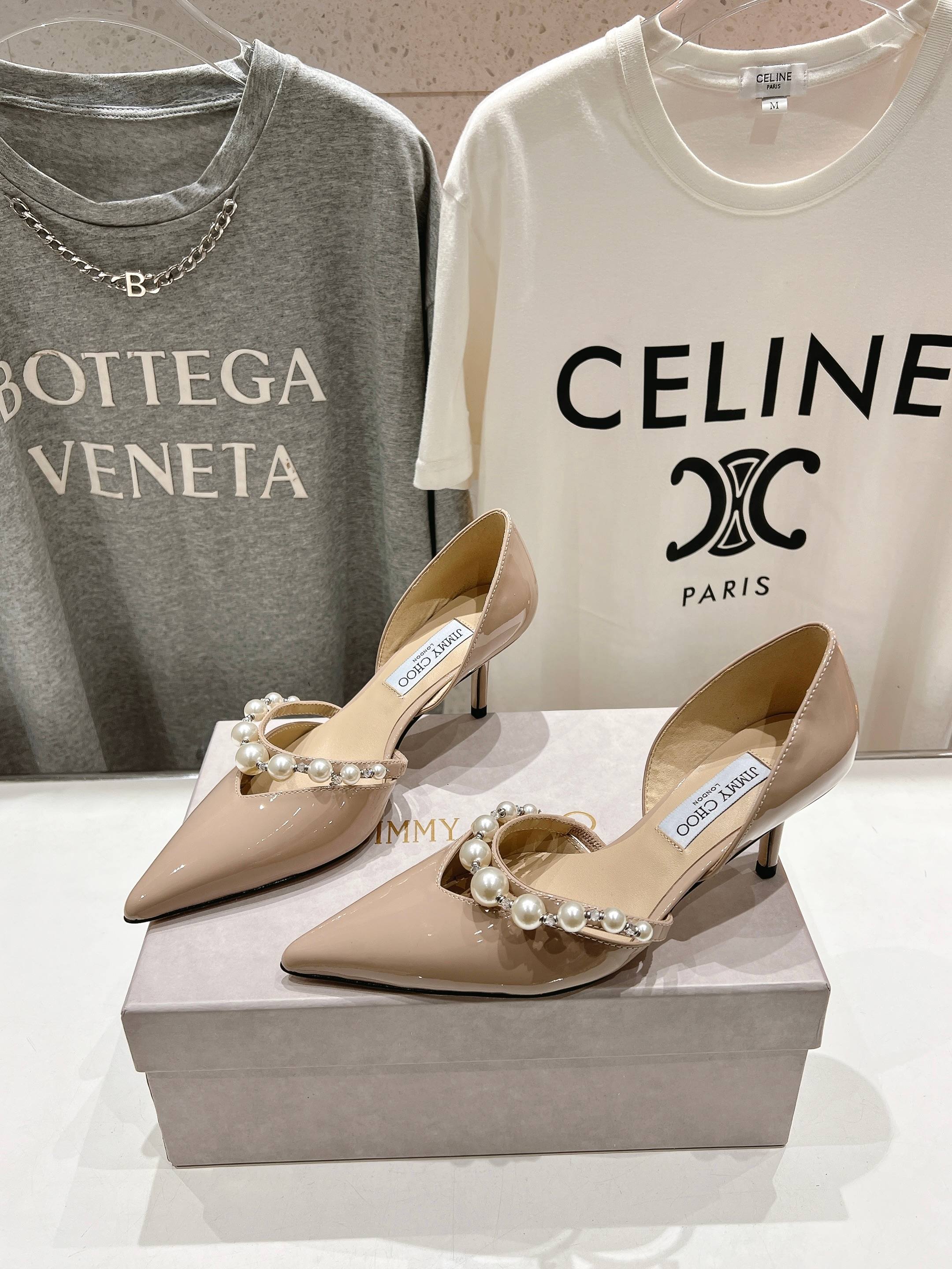 高版本出厂 JIMMY CHOO*｜JC/吉米周ss春夏新款简约尖头珍珠高跟鞋单鞋原版套楦，完美的线条，