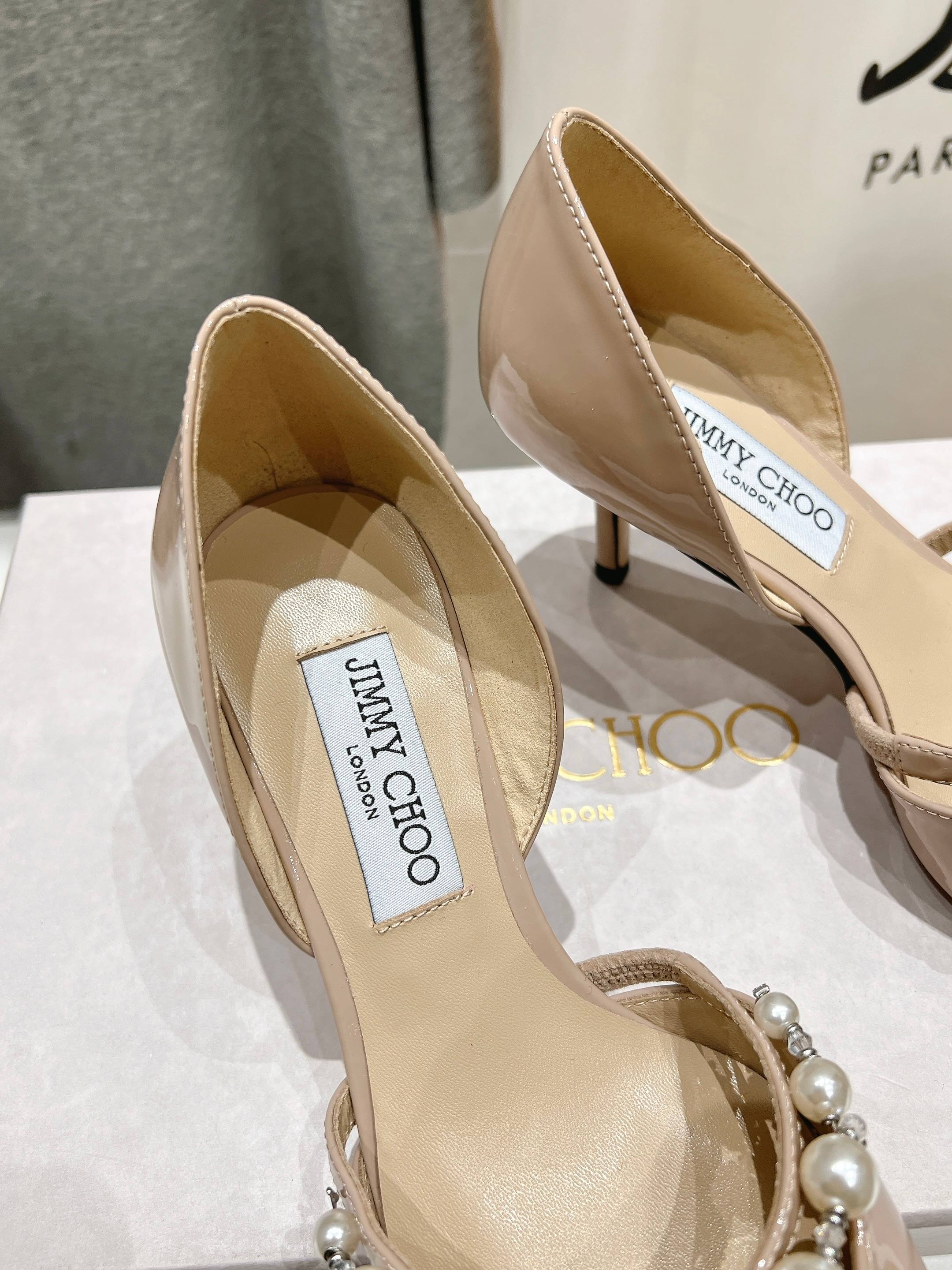 高版本出厂 JIMMY CHOO*｜JC/吉米周ss春夏新款简约尖头珍珠高跟鞋单鞋原版套楦，完美的线条，