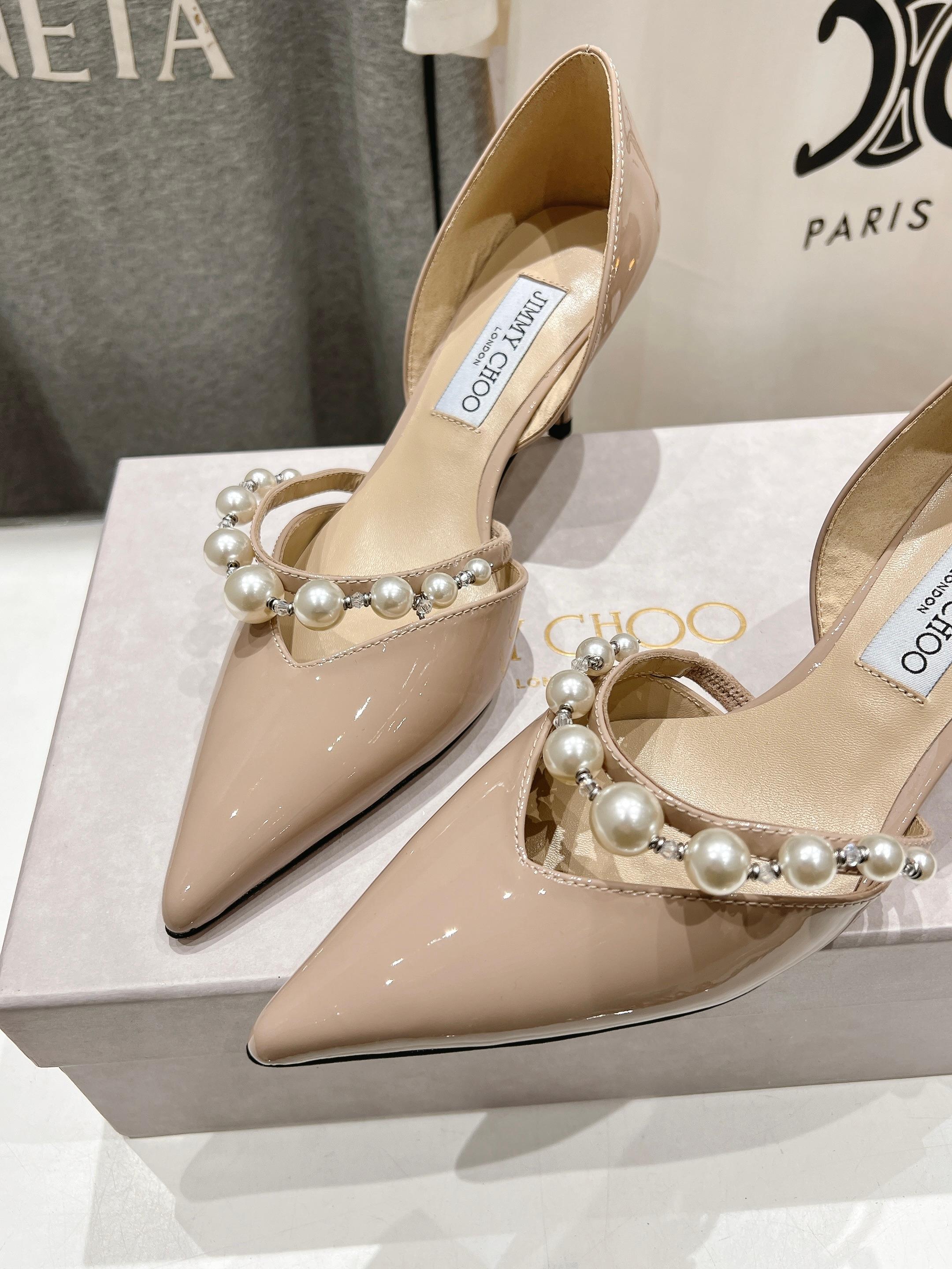 高版本出厂 JIMMY CHOO*｜JC/吉米周ss春夏新款简约尖头珍珠高跟鞋单鞋原版套楦，完美的线条，