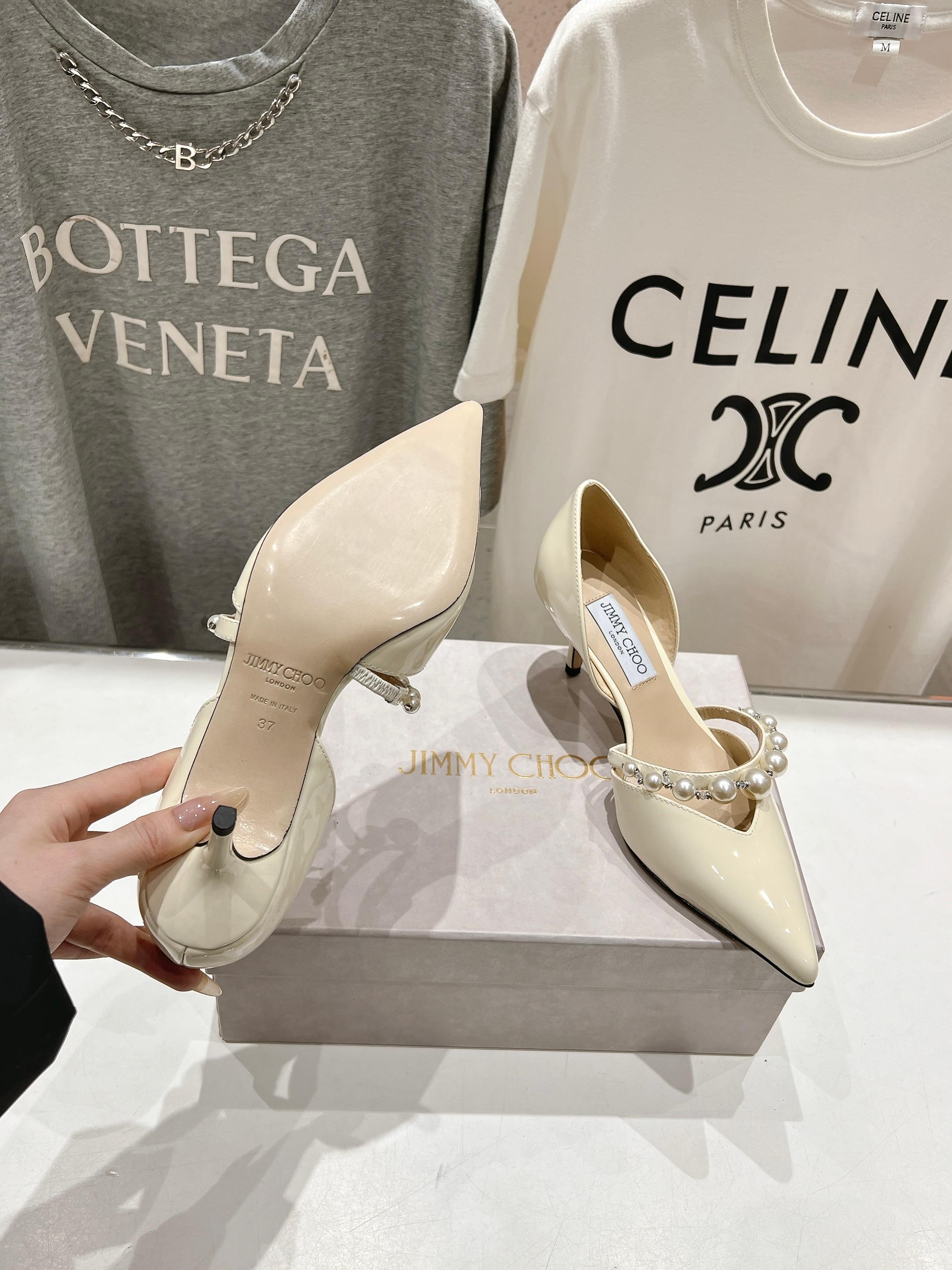 高版本出厂 JIMMY CHOO*｜JC/吉米周ss春夏新款简约尖头珍珠高跟鞋单鞋原版套楦，完美的线条，