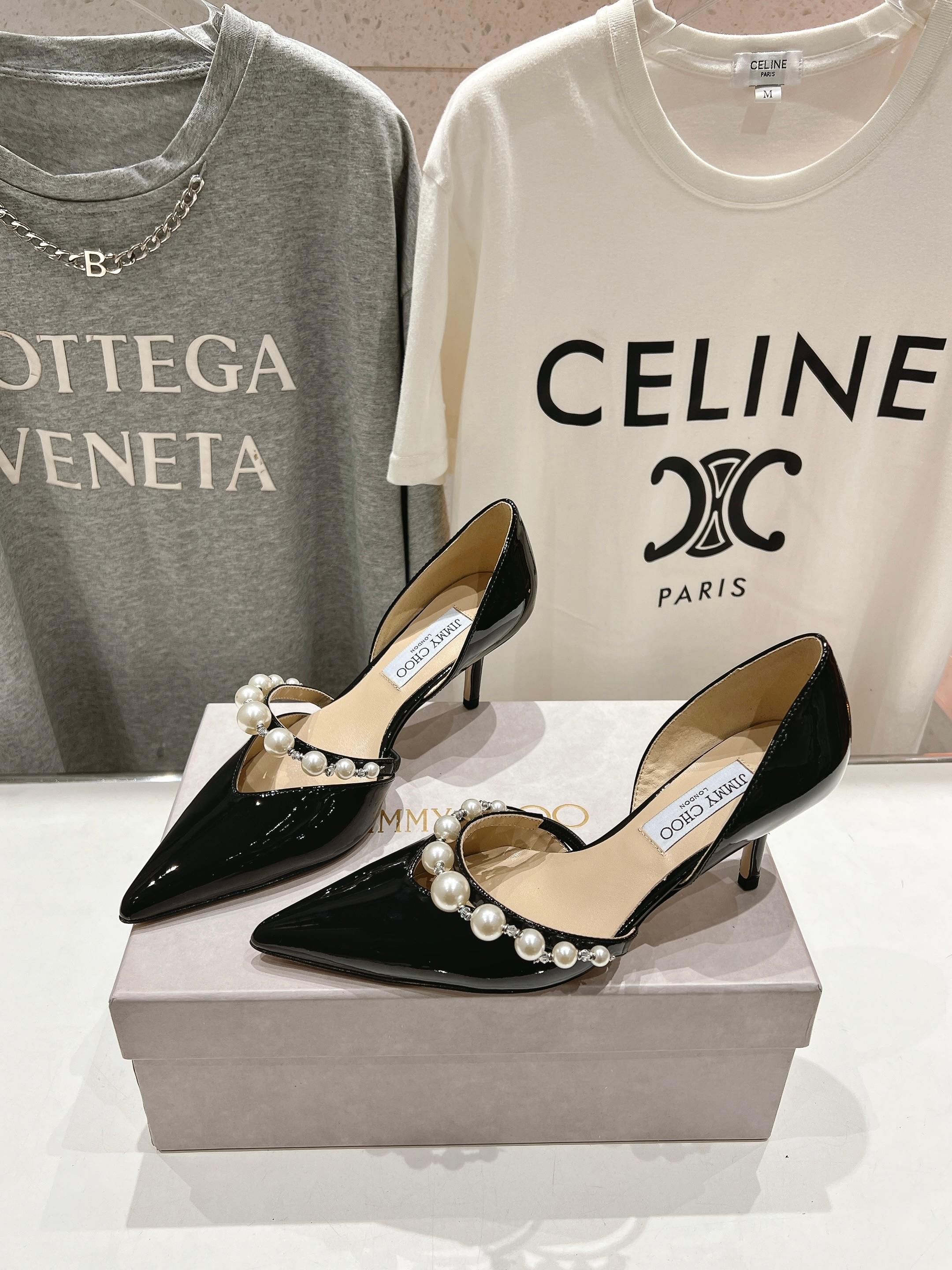 高版本出厂 JIMMY CHOO*｜JC/吉米周ss春夏新款简约尖头珍珠高跟鞋单鞋原版套楦，完美的线条，