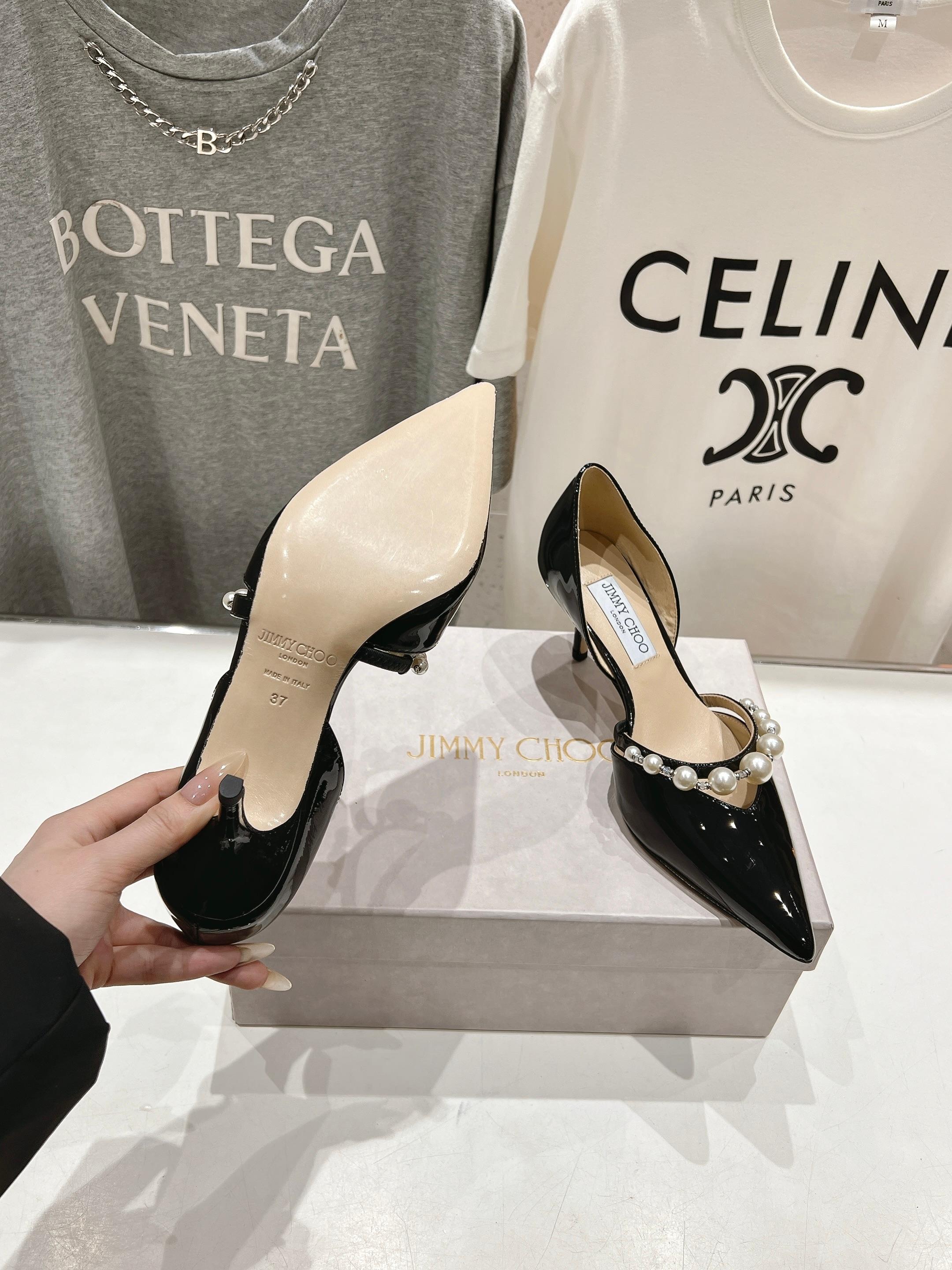 高版本出厂 JIMMY CHOO*｜JC/吉米周ss春夏新款简约尖头珍珠高跟鞋单鞋原版套楦，完美的线条，