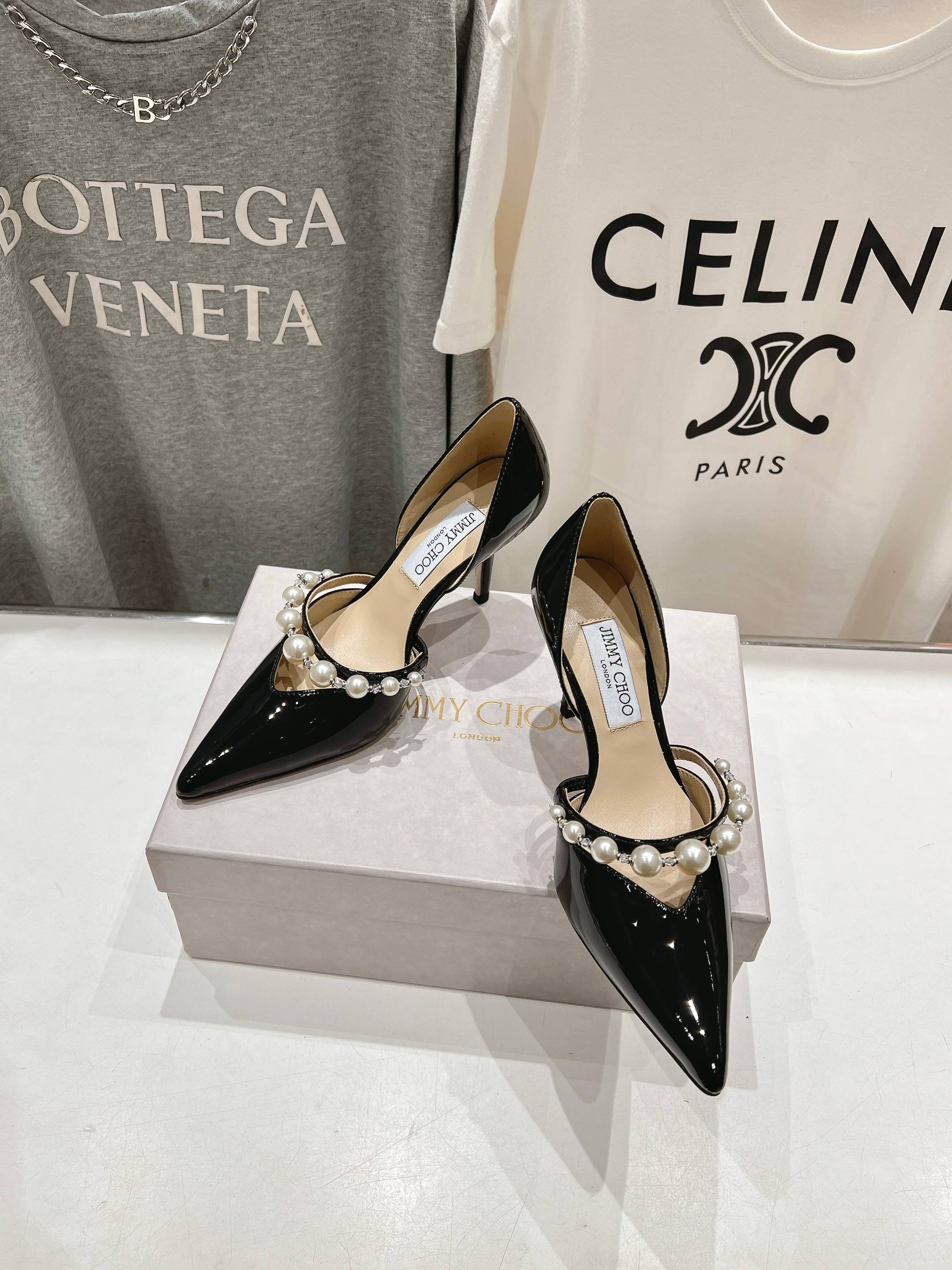 高版本出厂 JIMMY CHOO*｜JC/吉米周ss春夏新款简约尖头珍珠高跟鞋单鞋原版套楦，完美的线条，