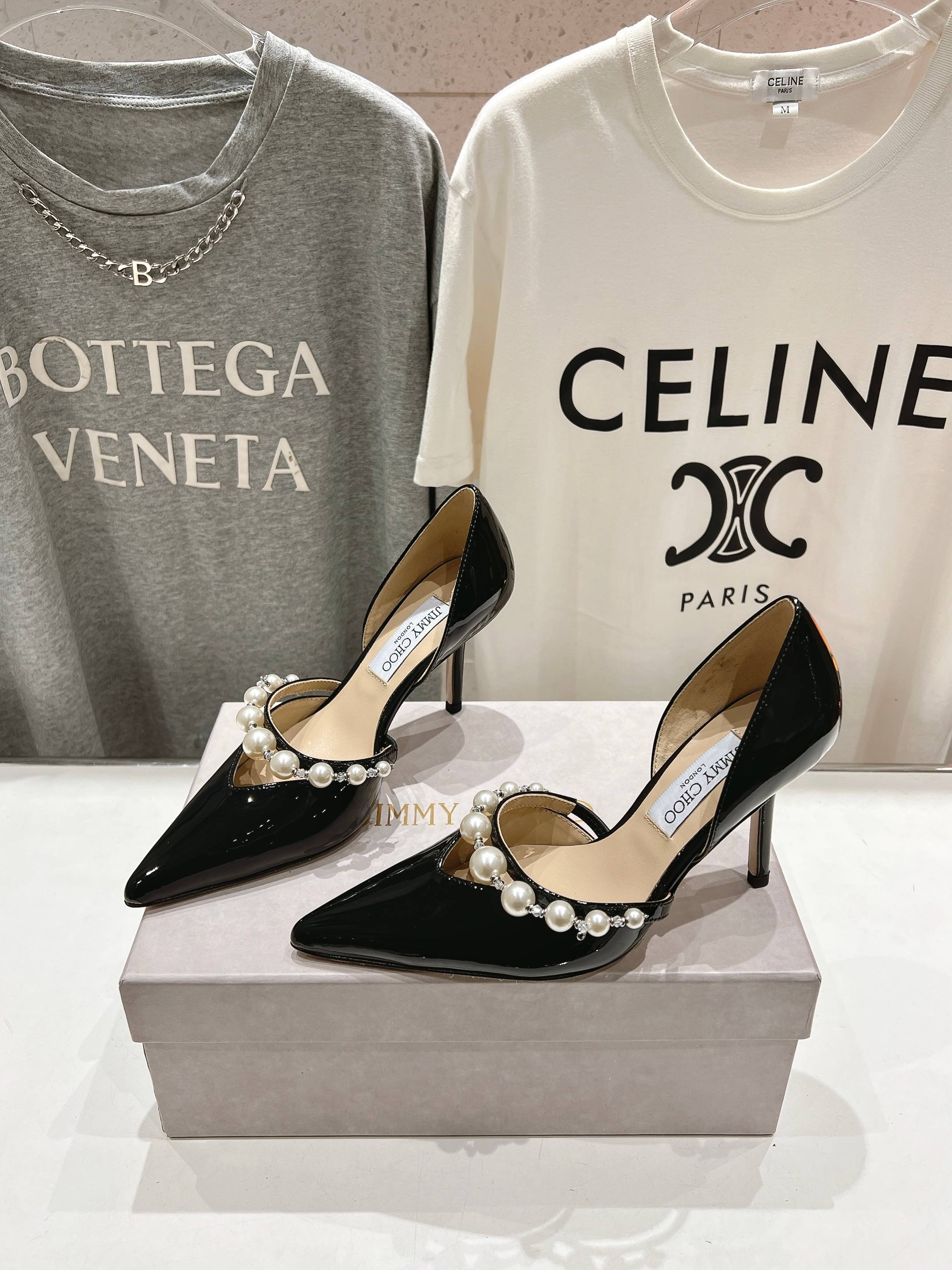 高版本出厂 JIMMY CHOO*｜JC/吉米周ss春夏新款简约尖头珍珠高跟鞋单鞋原版套楦，完美的线条，