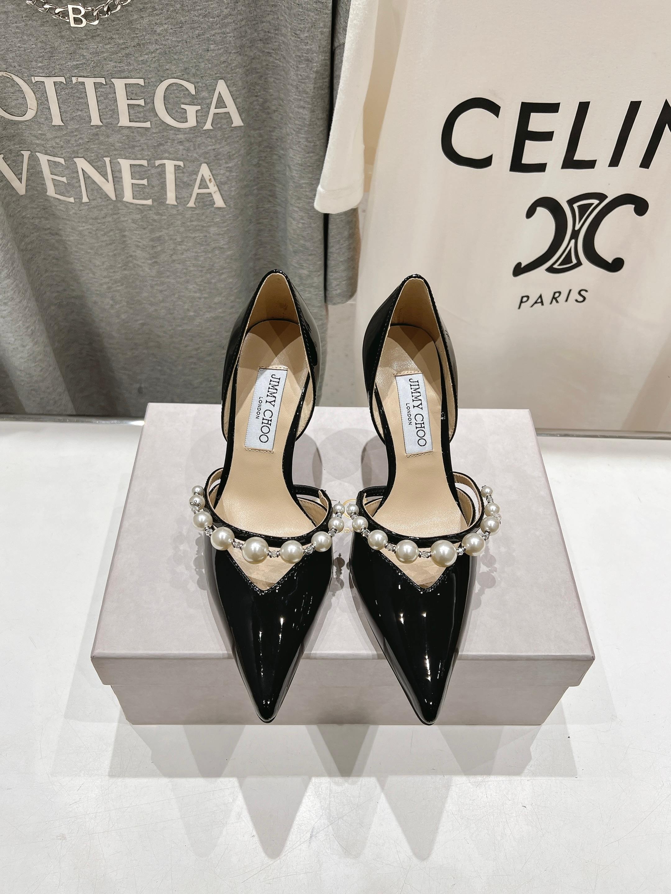 高版本出厂 JIMMY CHOO*｜JC/吉米周ss春夏新款简约尖头珍珠高跟鞋单鞋原版套楦，完美的线条，