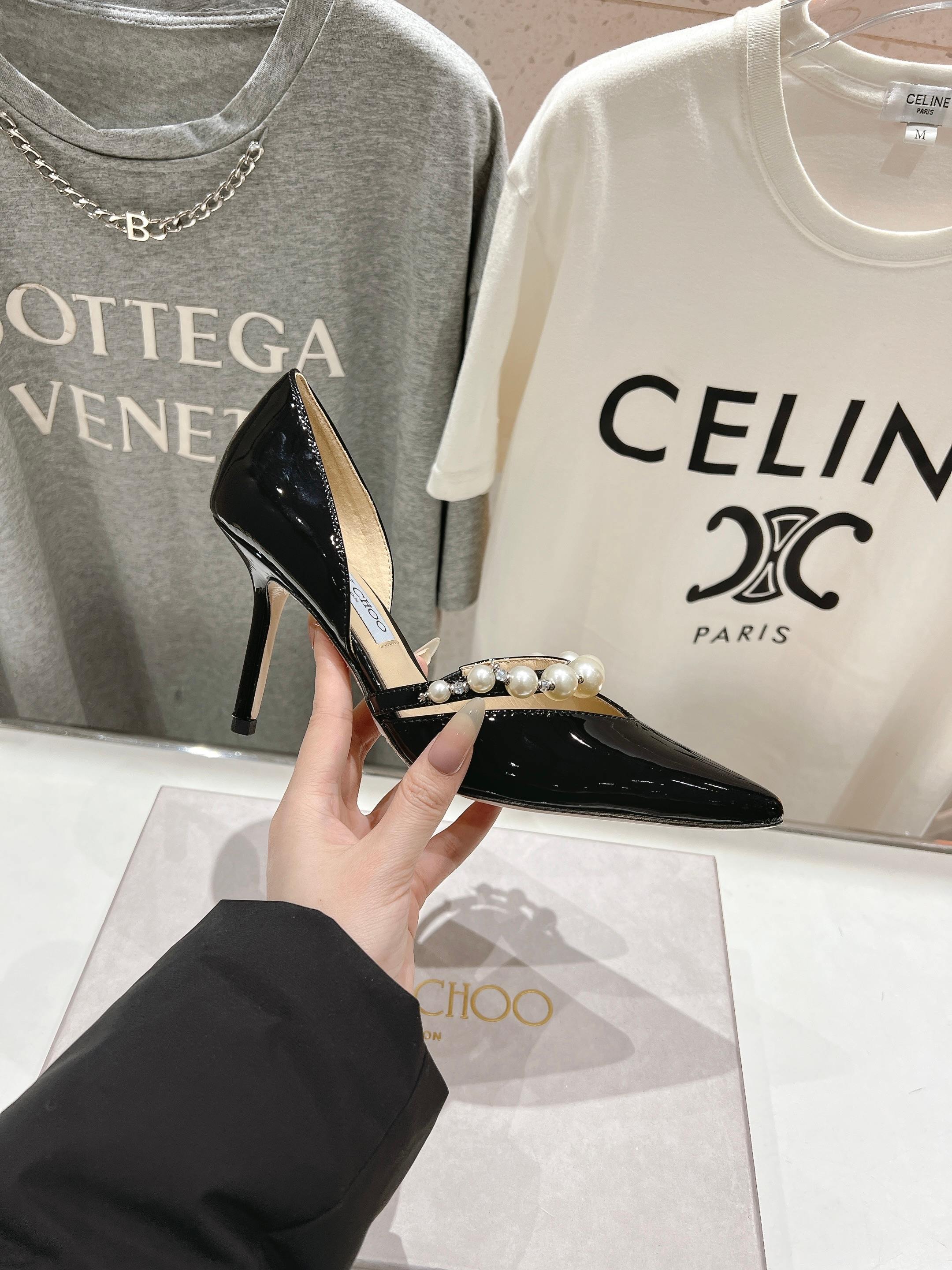 高版本出厂 JIMMY CHOO*｜JC/吉米周ss春夏新款简约尖头珍珠高跟鞋单鞋原版套楦，完美的线条，