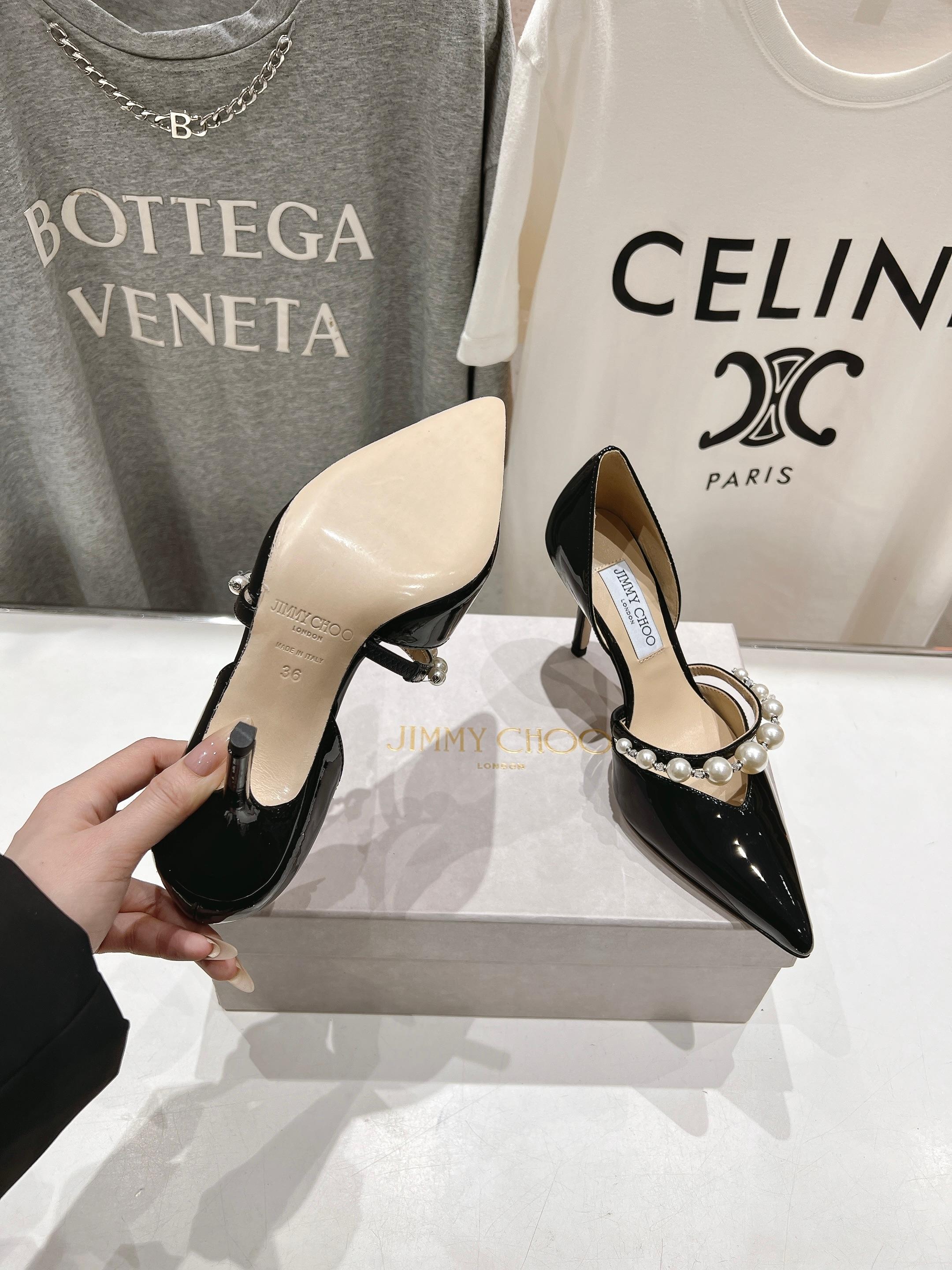 高版本出厂 JIMMY CHOO*｜JC/吉米周ss春夏新款简约尖头珍珠高跟鞋单鞋原版套楦，完美的线条，