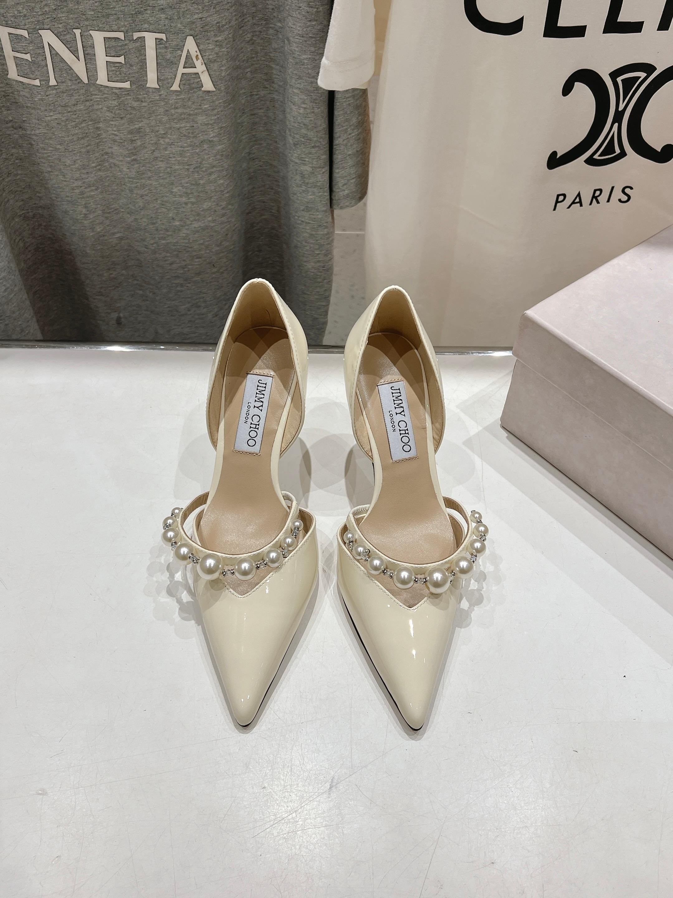 高版本出厂 JIMMY CHOO*｜JC/吉米周ss春夏新款简约尖头珍珠高跟鞋单鞋原版套楦，完美的线条，