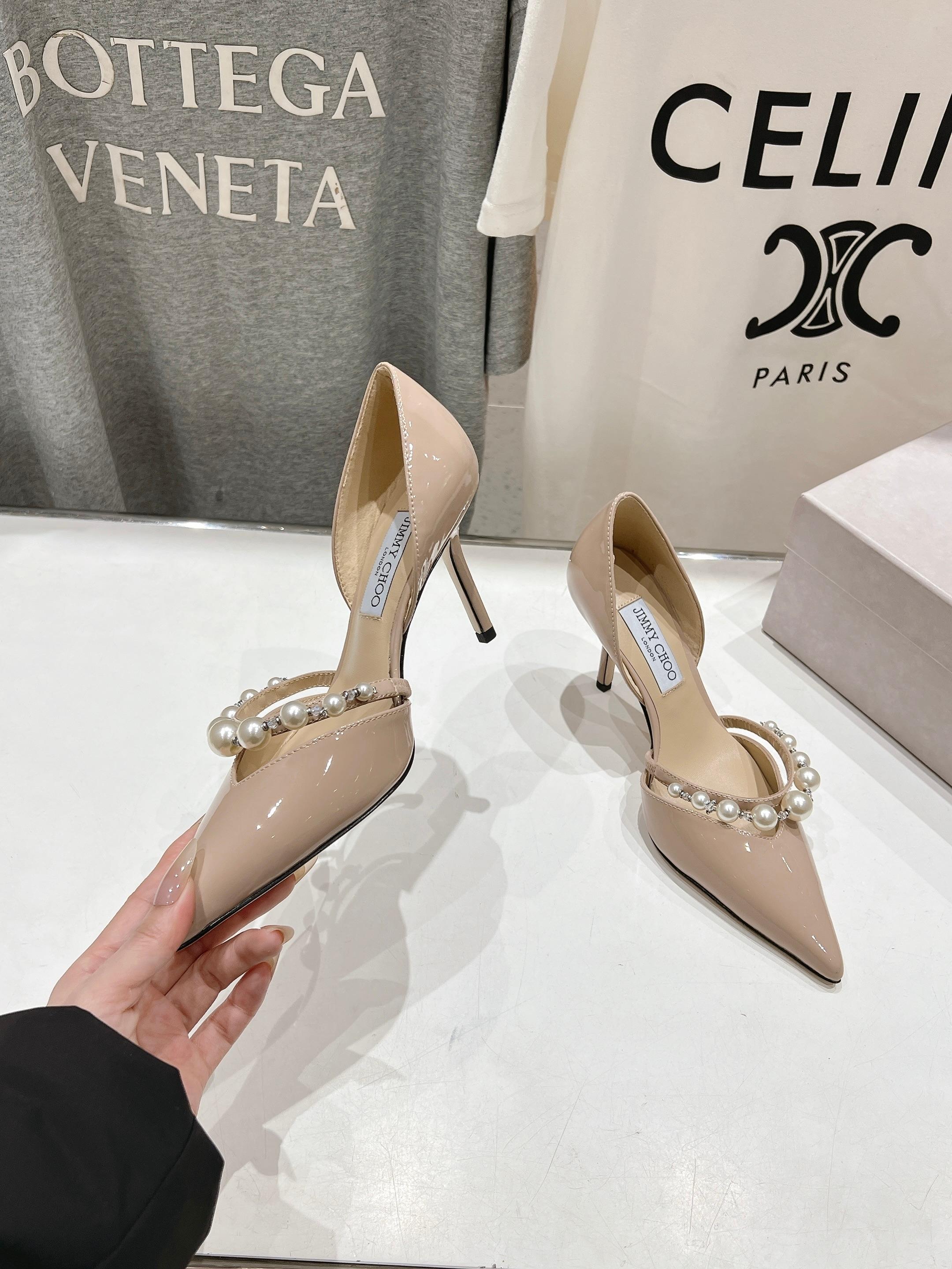 高版本出厂 JIMMY CHOO*｜JC/吉米周ss春夏新款简约尖头珍珠高跟鞋单鞋原版套楦，完美的线条，