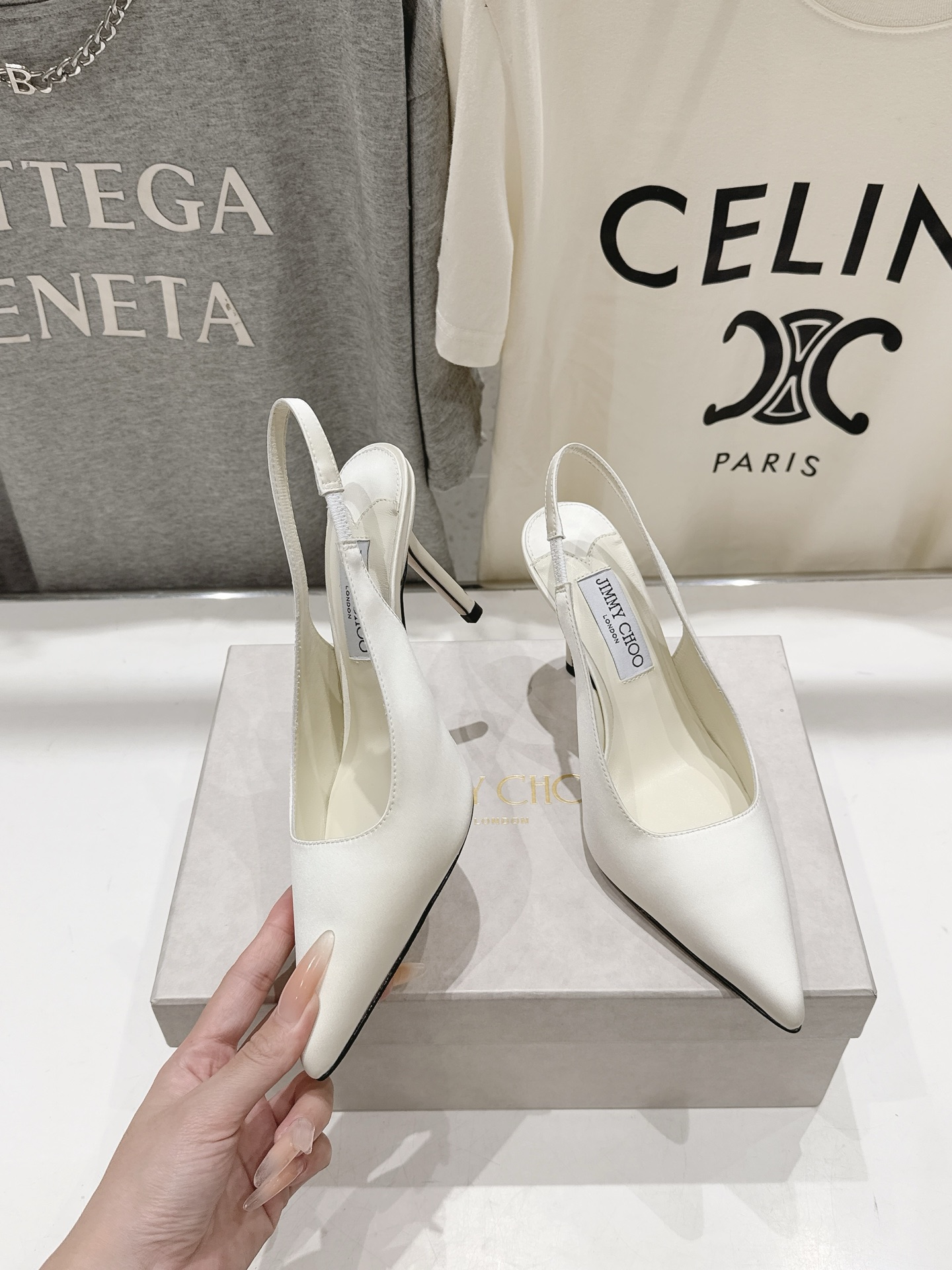 高版本出厂   JIMMY CHOO*｜JC/吉米周2026ss新款简约尖头淑女风高跟鞋凉鞋 原版套楦，完美的线条，简约