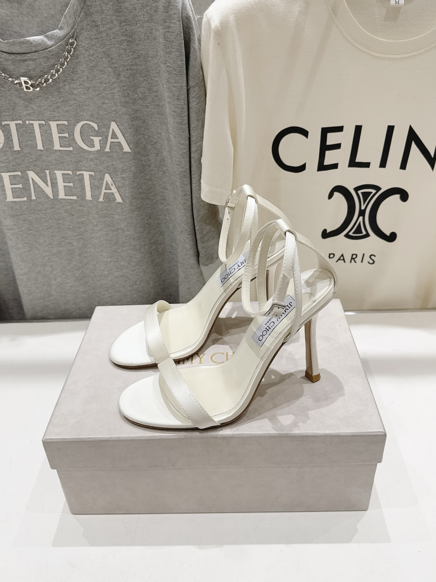 Satin Single Strap Ankle Wrap Square Toe Sandals