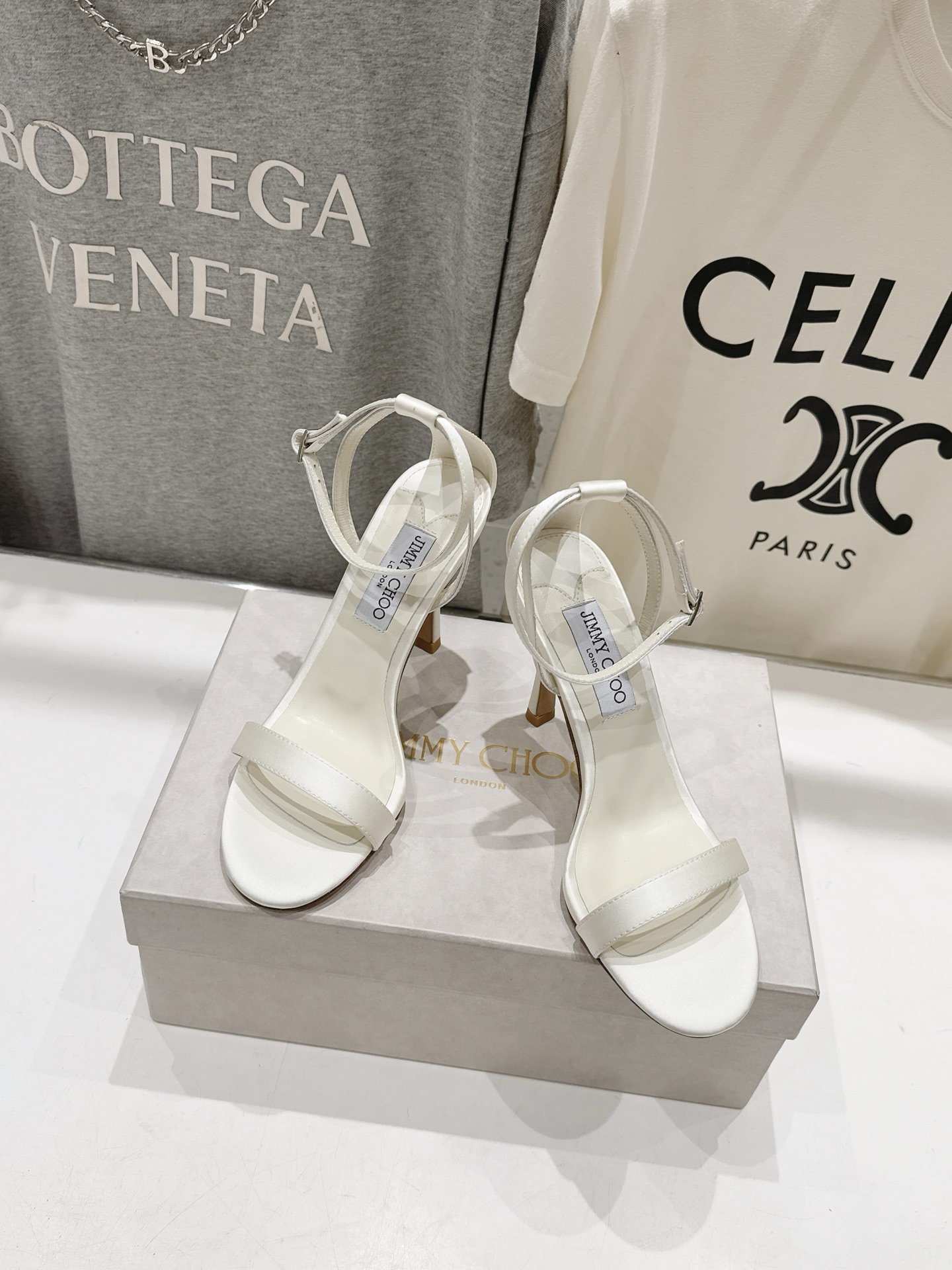 Satin Single Strap Ankle Wrap Square Toe Sandals