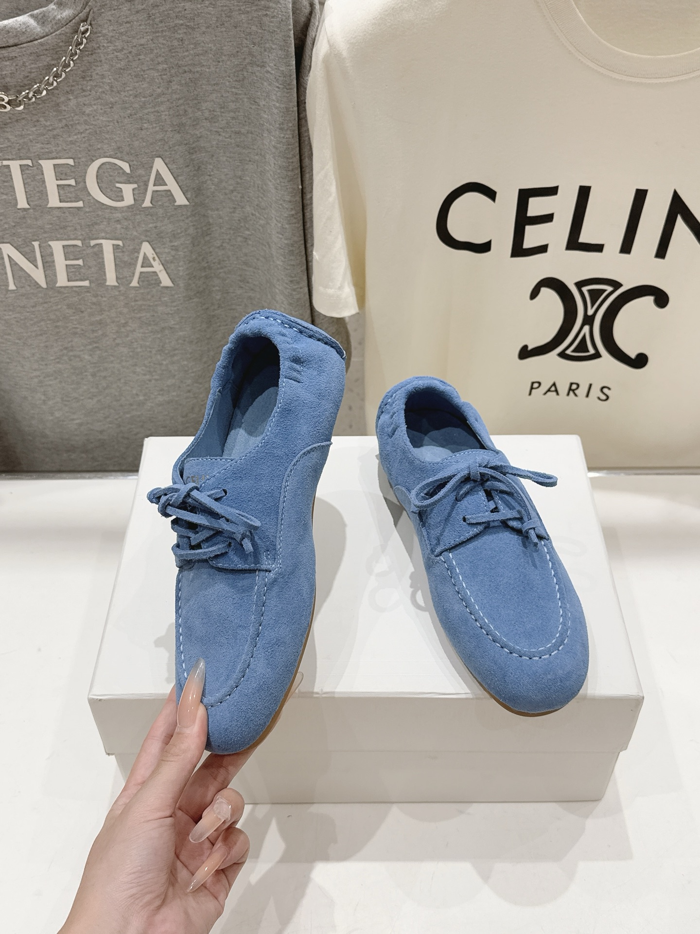 高版本出厂   Celine/赛琳F037 26ss/专柜新款仙女风平底一脚蹬休闲鞋单鞋玛丽珍乐福鞋～ 各路博主纷纷亮出
