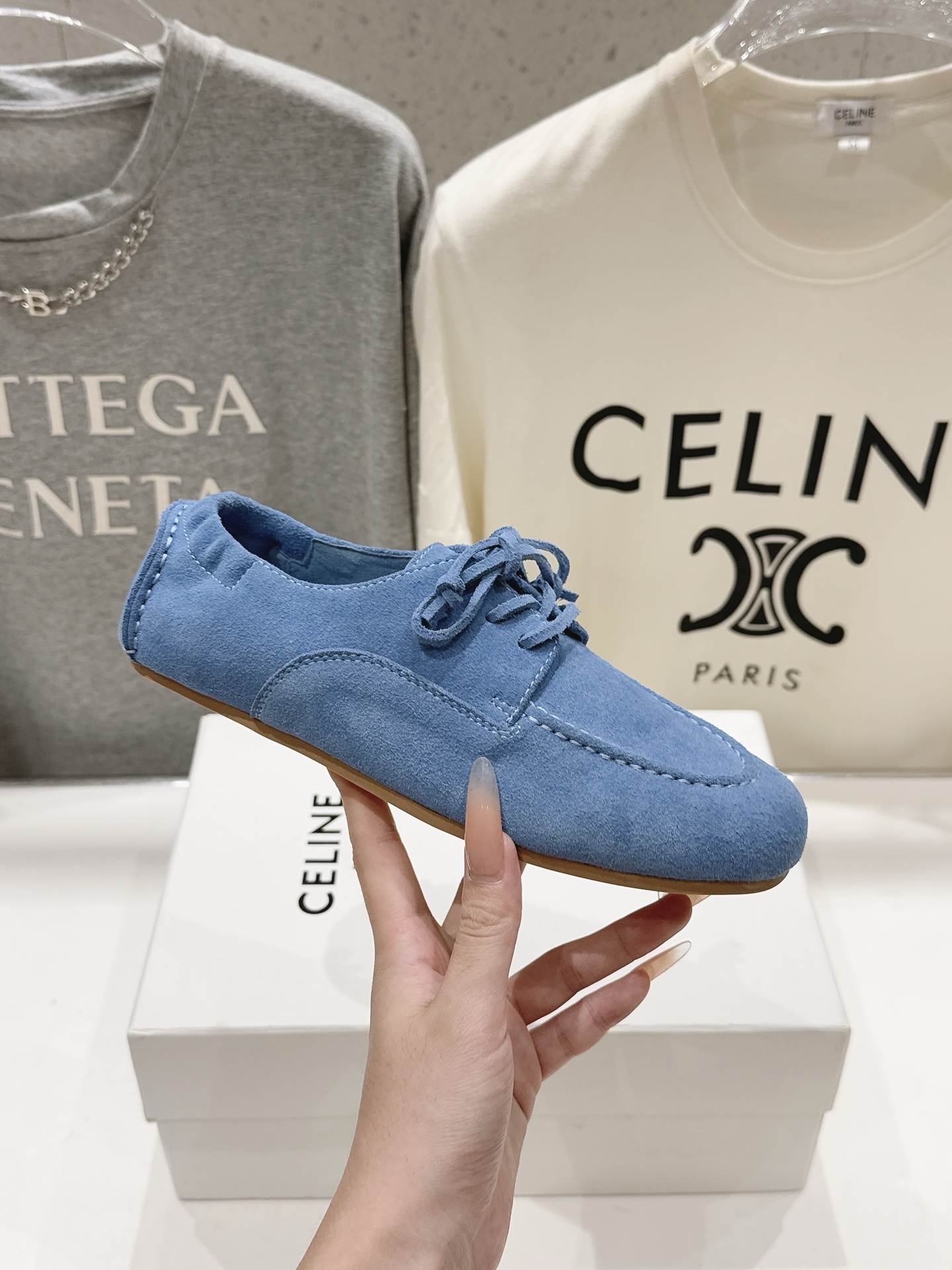 高版本出厂   Celine/赛琳F037 26ss/专柜新款仙女风平底一脚蹬休闲鞋单鞋玛丽珍乐福鞋～ 各路博主纷纷亮出