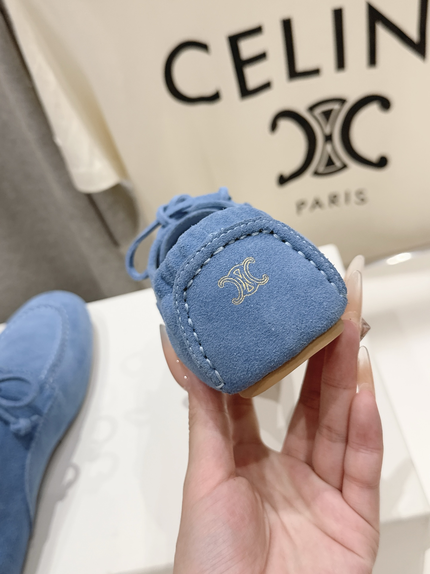 高版本出厂   Celine/赛琳F037 26ss/专柜新款仙女风平底一脚蹬休闲鞋单鞋玛丽珍乐福鞋～ 各路博主纷纷亮出