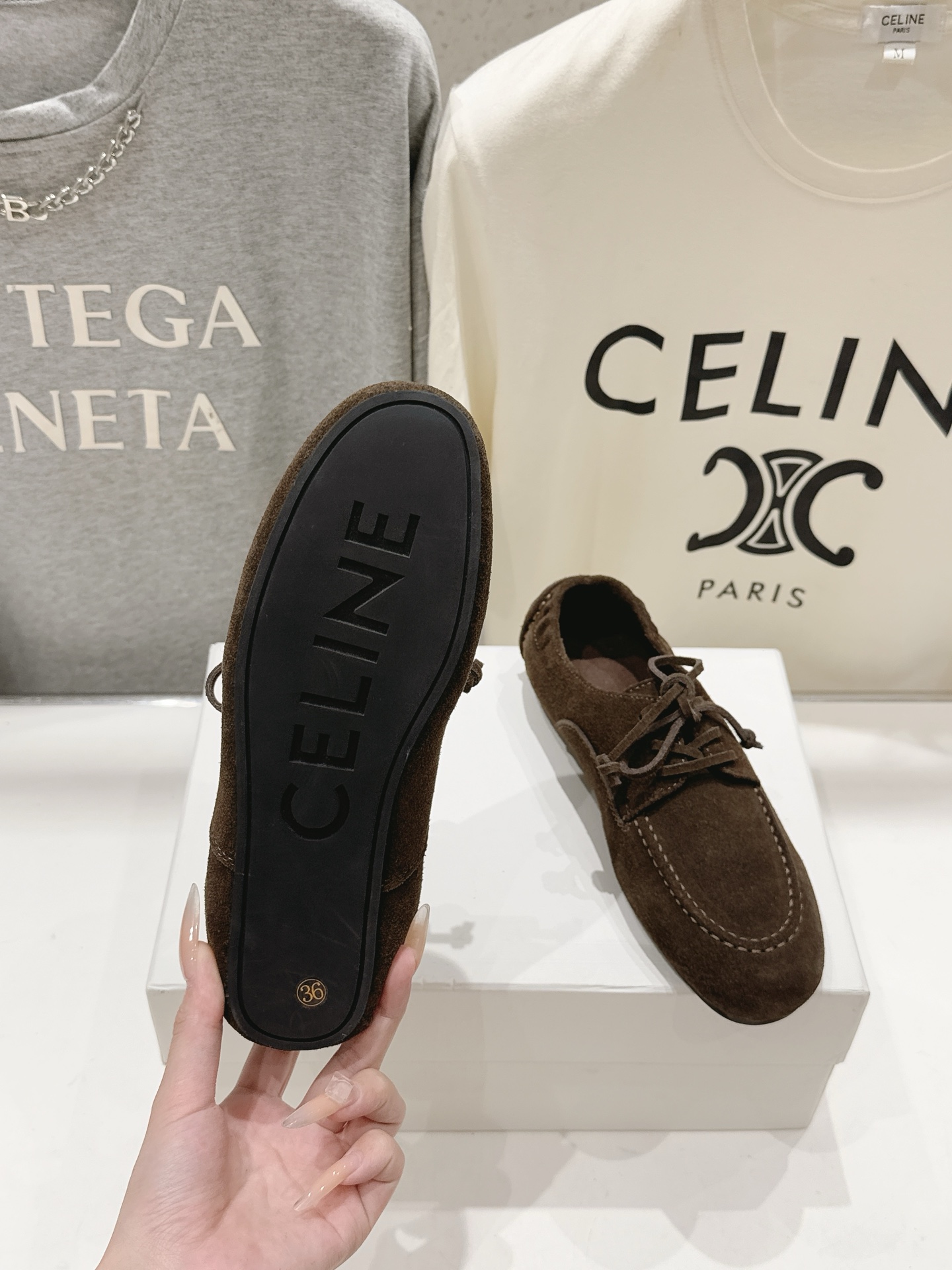 高版本出厂   Celine/赛琳F037 26ss/专柜新款仙女风平底一脚蹬休闲鞋单鞋玛丽珍乐福鞋～ 各路博主纷纷亮出