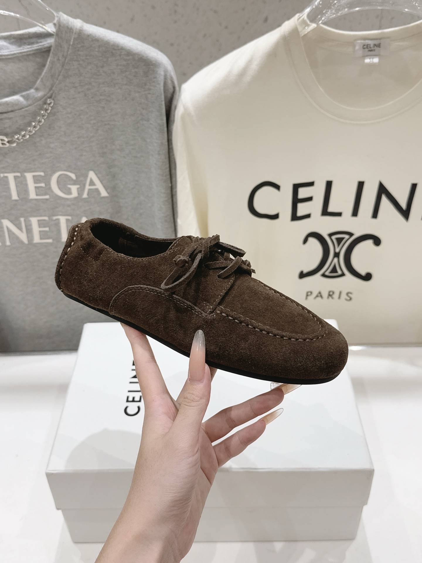高版本出厂   Celine/赛琳F037 26ss/专柜新款仙女风平底一脚蹬休闲鞋单鞋玛丽珍乐福鞋～ 各路博主纷纷亮出