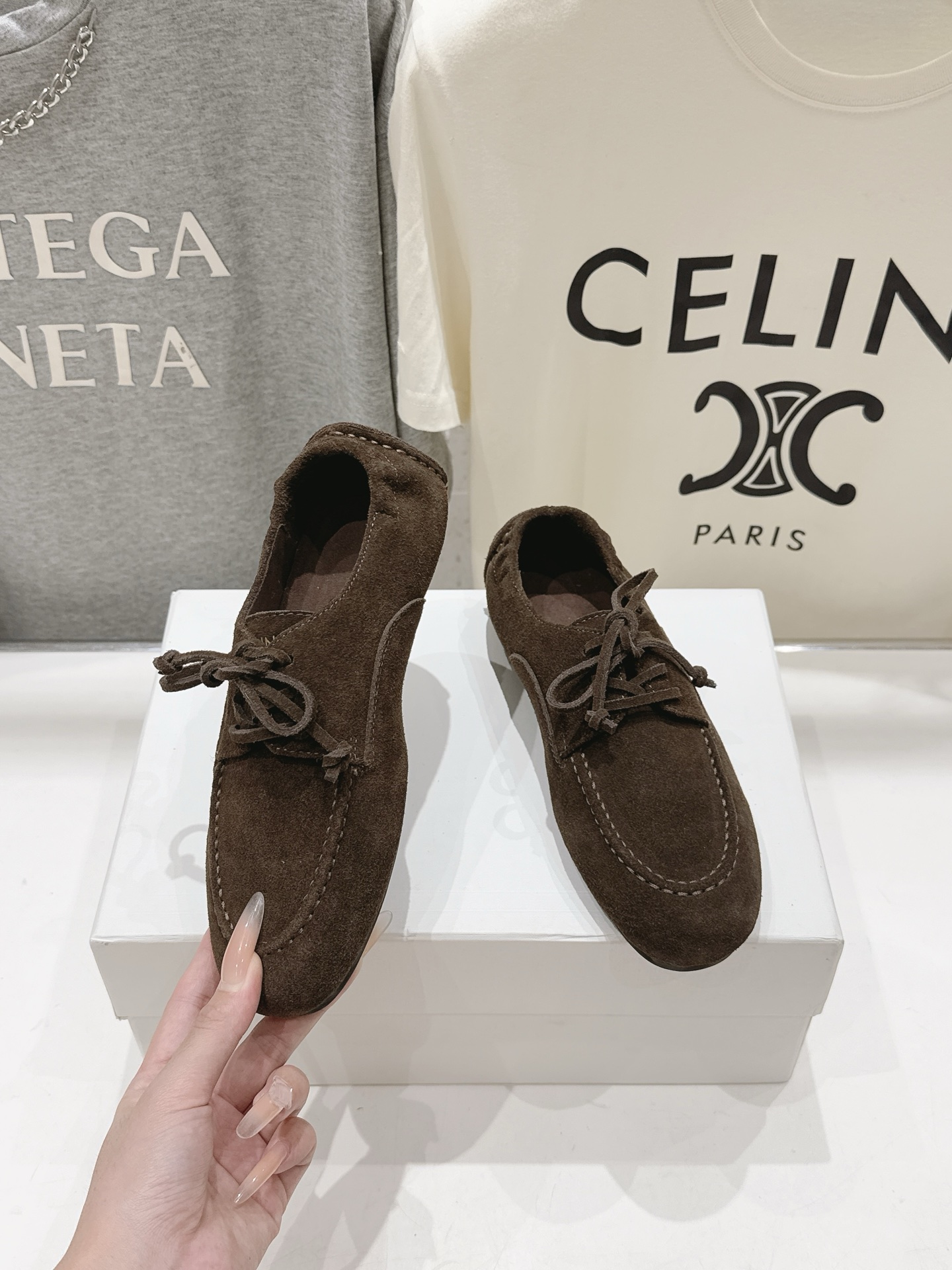 高版本出厂   Celine/赛琳F037 26ss/专柜新款仙女风平底一脚蹬休闲鞋单鞋玛丽珍乐福鞋～ 各路博主纷纷亮出