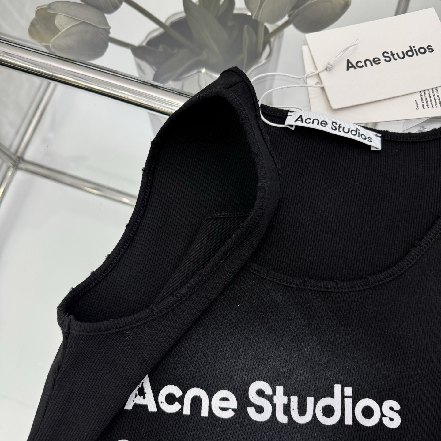 Acne Brand P322 One-Size-Fits-All Female Suit with Broken Hole Vest, Black/White, SML - 图片 7