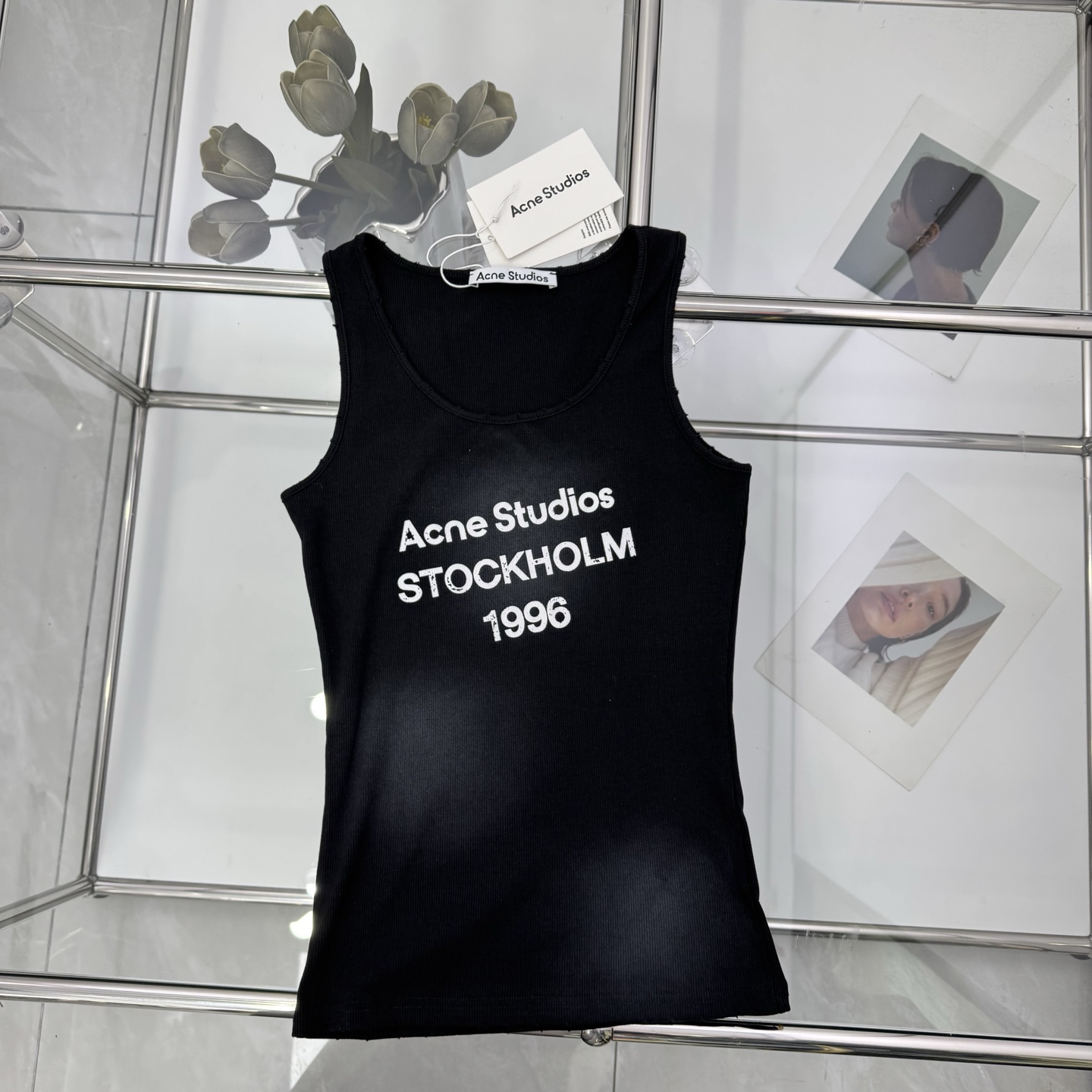Acne Brand P322 One-Size-Fits-All Female Suit with Broken Hole Vest, Black/White, SML - 图片 1