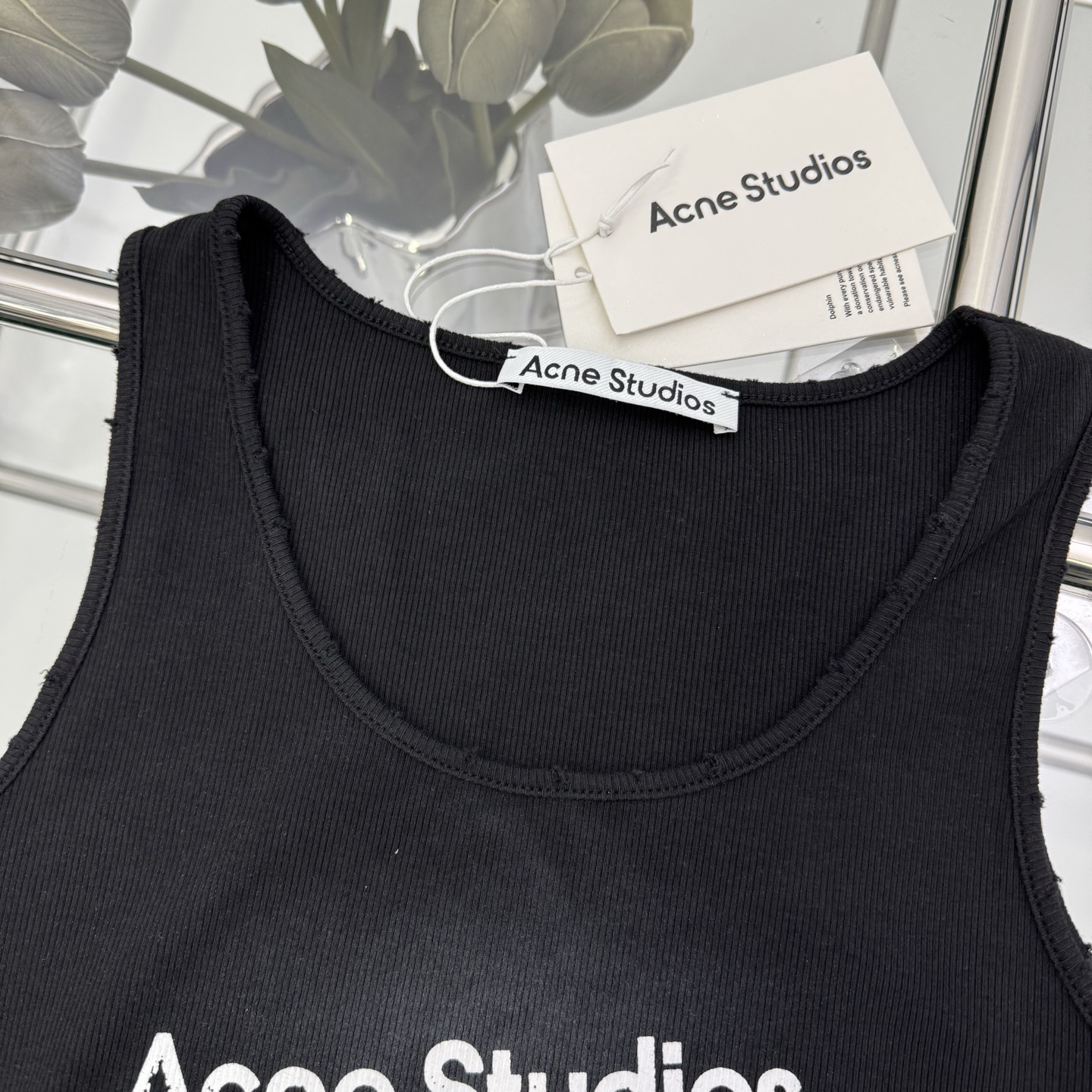 Acne Brand P322 One-Size-Fits-All Female Suit with Broken Hole Vest, Black/White, SML - 图片 3