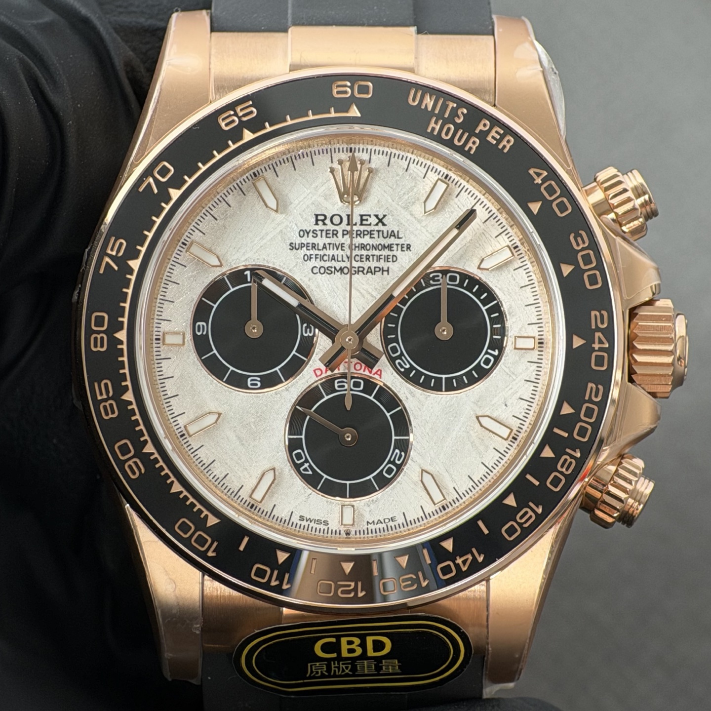 NO:881901,Produced by genuine CBD, you will get your money back!  Rose gold real meteorite Daytona 4131 movement,19860909真CBD出品,掉皮包退！玫瑰金真陨石迪通拿4131机芯,,Watch