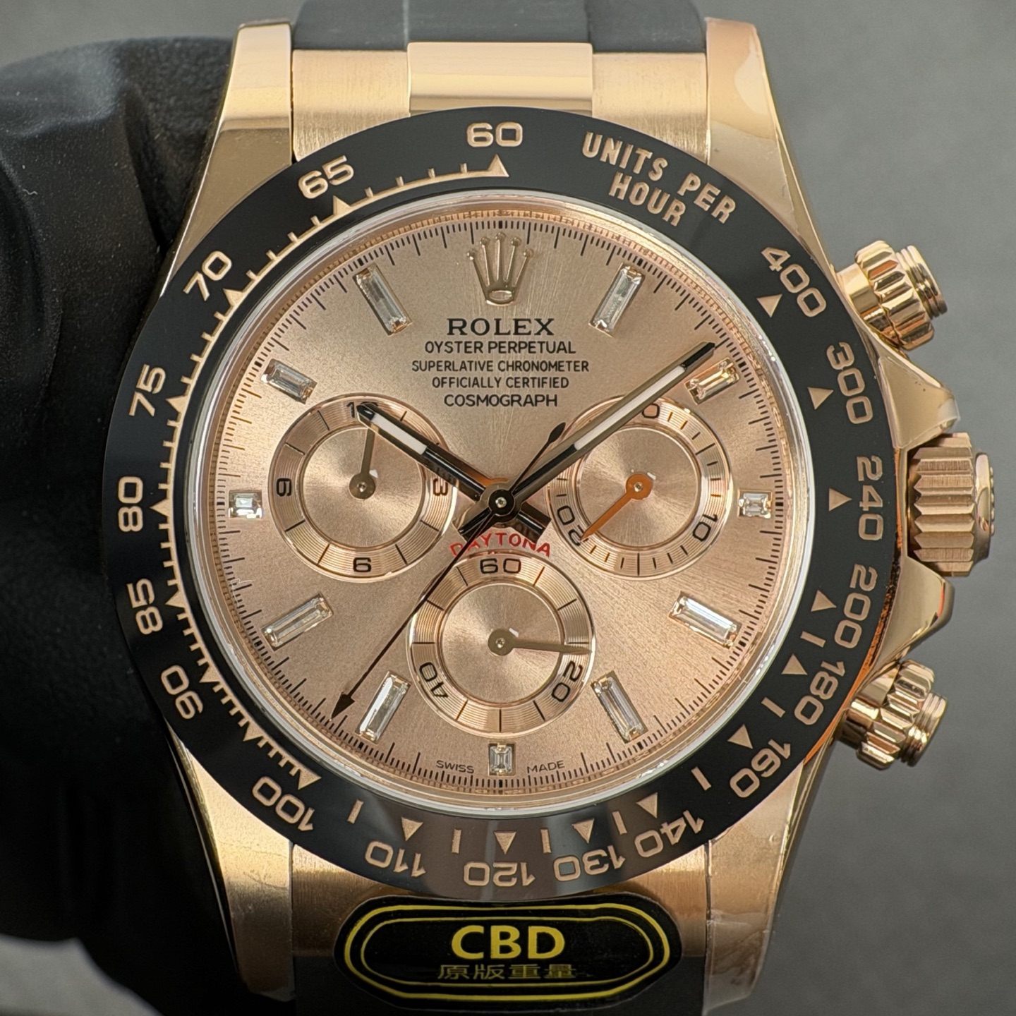 NO:881874,Produced by genuine CBD, you will get your money back!  Rose gold pink rock candy Daytona movement,19860909真CBD出品,掉皮包退！玫瑰金粉冰糖迪通拿机芯,,Watch