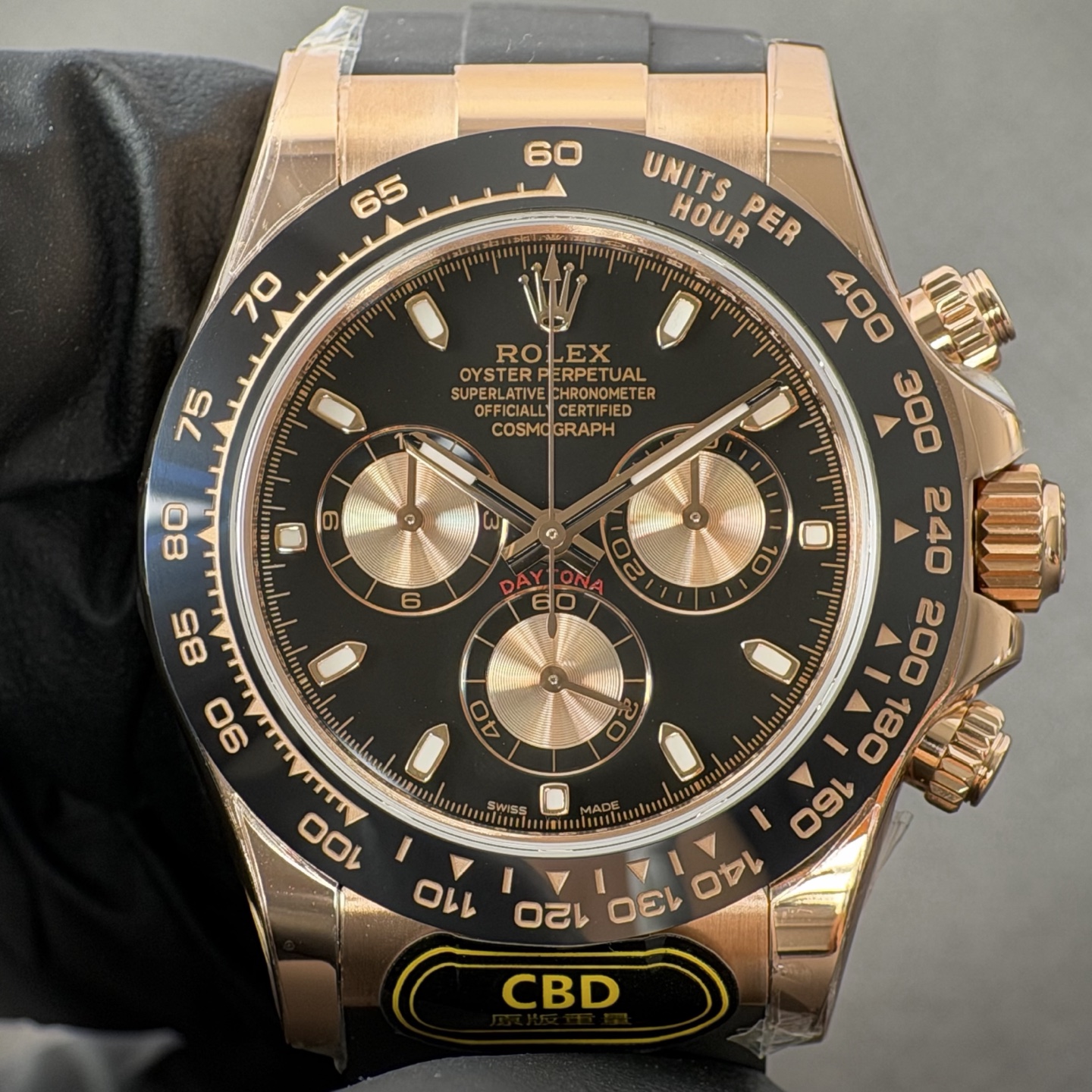 NO:881905,Produced by genuine CBD, you will get your money back!  Black dial gold eye Daytona movement,19860909真CBD出品,掉皮包退！黑盘金眼睛迪通拿机芯,,Watch