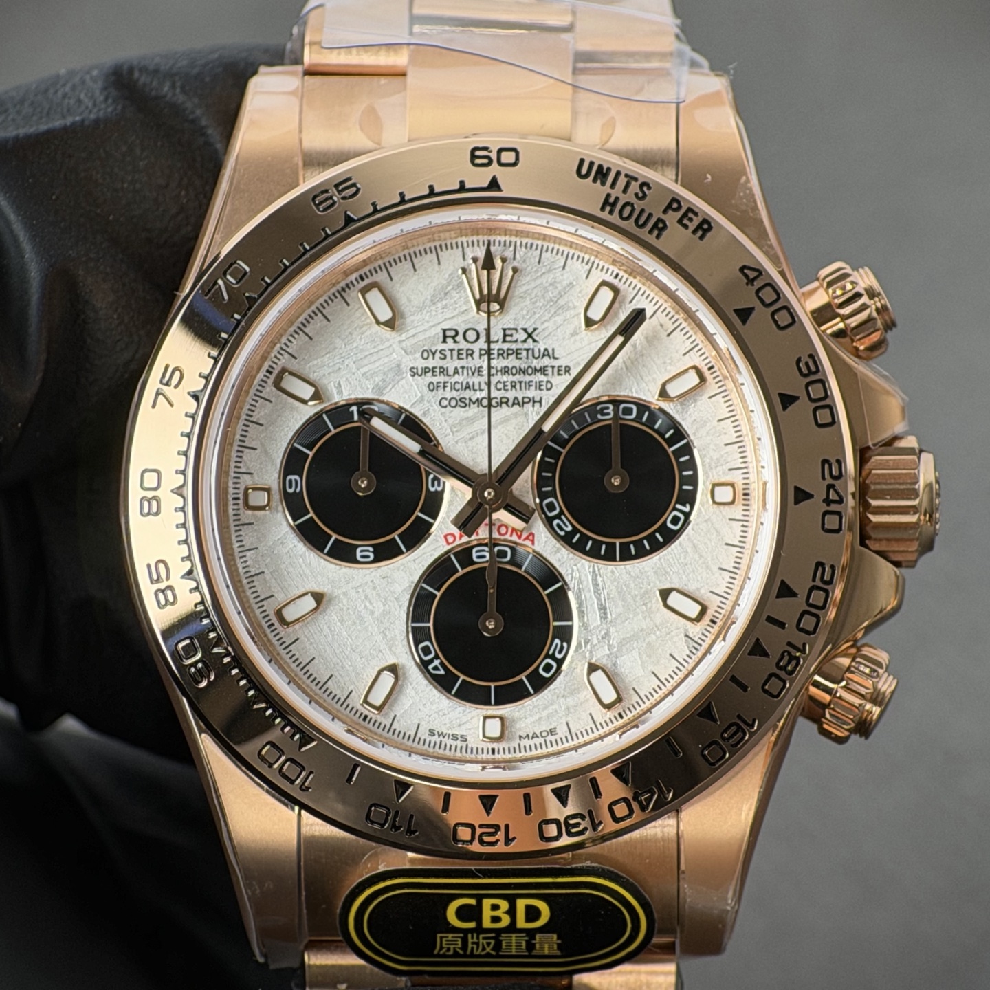 NO:881917,Produced by genuine CBD, you will get your money back!  Rose gold real meteorite Daytona movement,19860909真CBD出品,掉皮包退！玫瑰金真陨石迪通拿机芯,,Watch