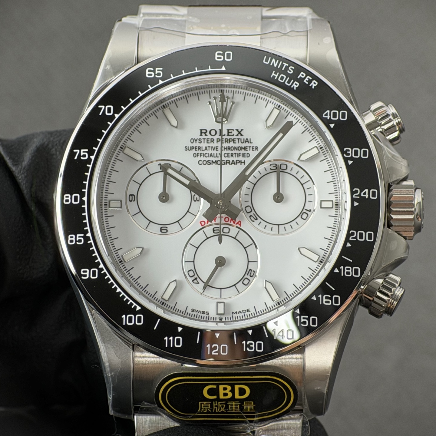 NO:881890,Produced by genuine CBD, you will get your money back!  New White Panda Daytona 4131 movement,19860909真CBD出品,掉皮包退！新款白熊猫迪通拿4131机芯,,Watch